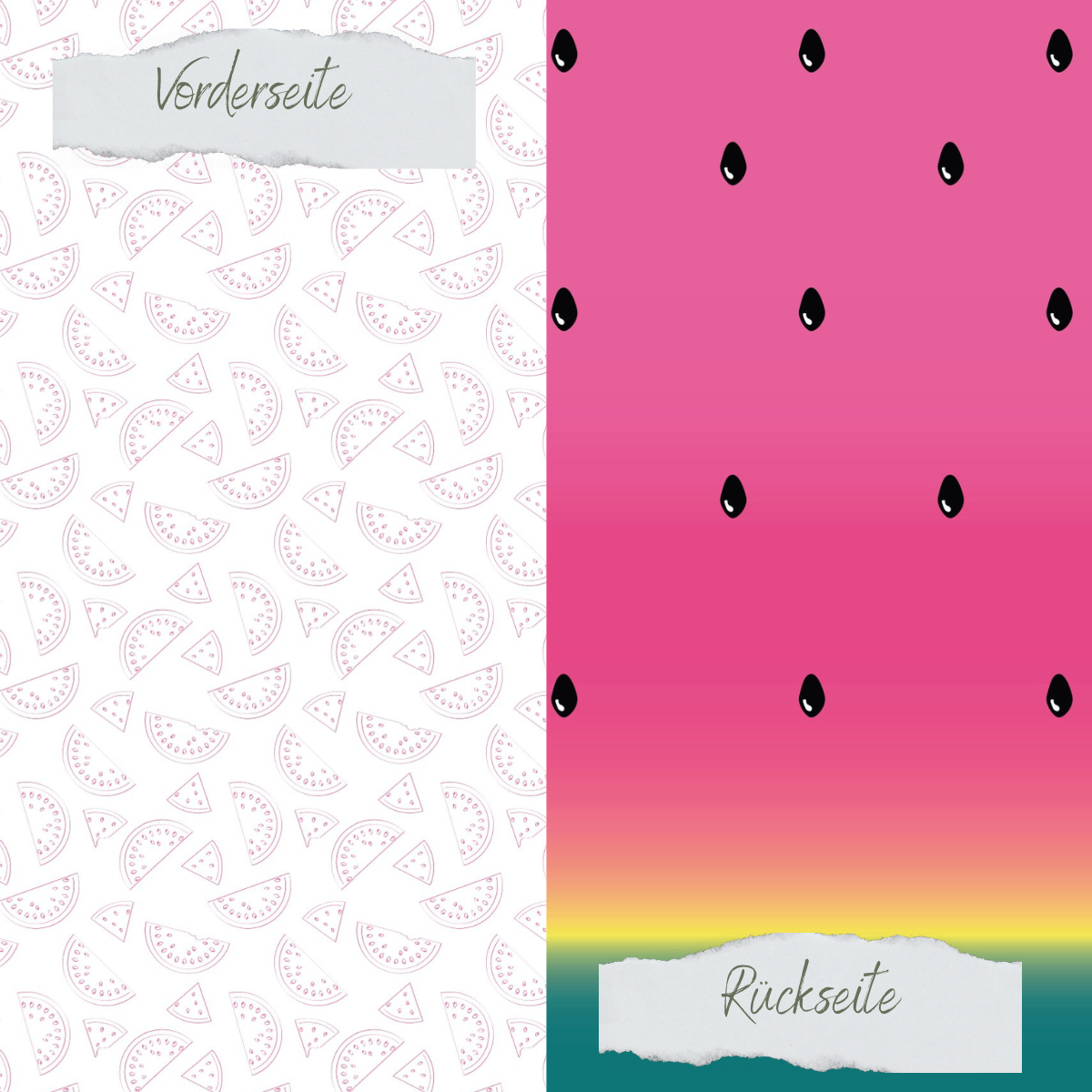 Papel de diseño - Scrapliebe - Sweet Summer - Melones - Impreso por ambas caras