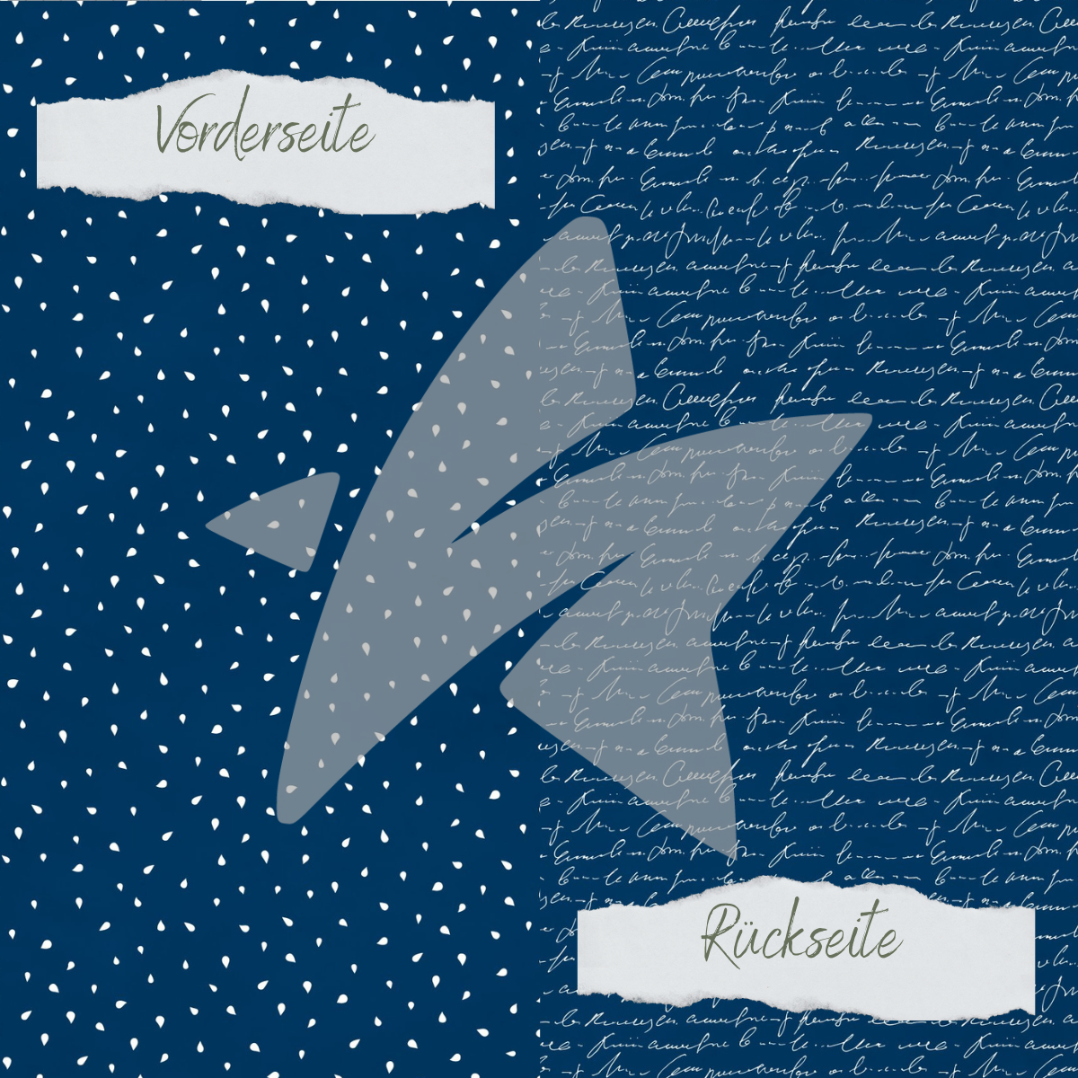 CD-BP-029 Papel de diseño - Basic - Marineblau - Apfelkernchen + Schrift - Impreso por las dos caras