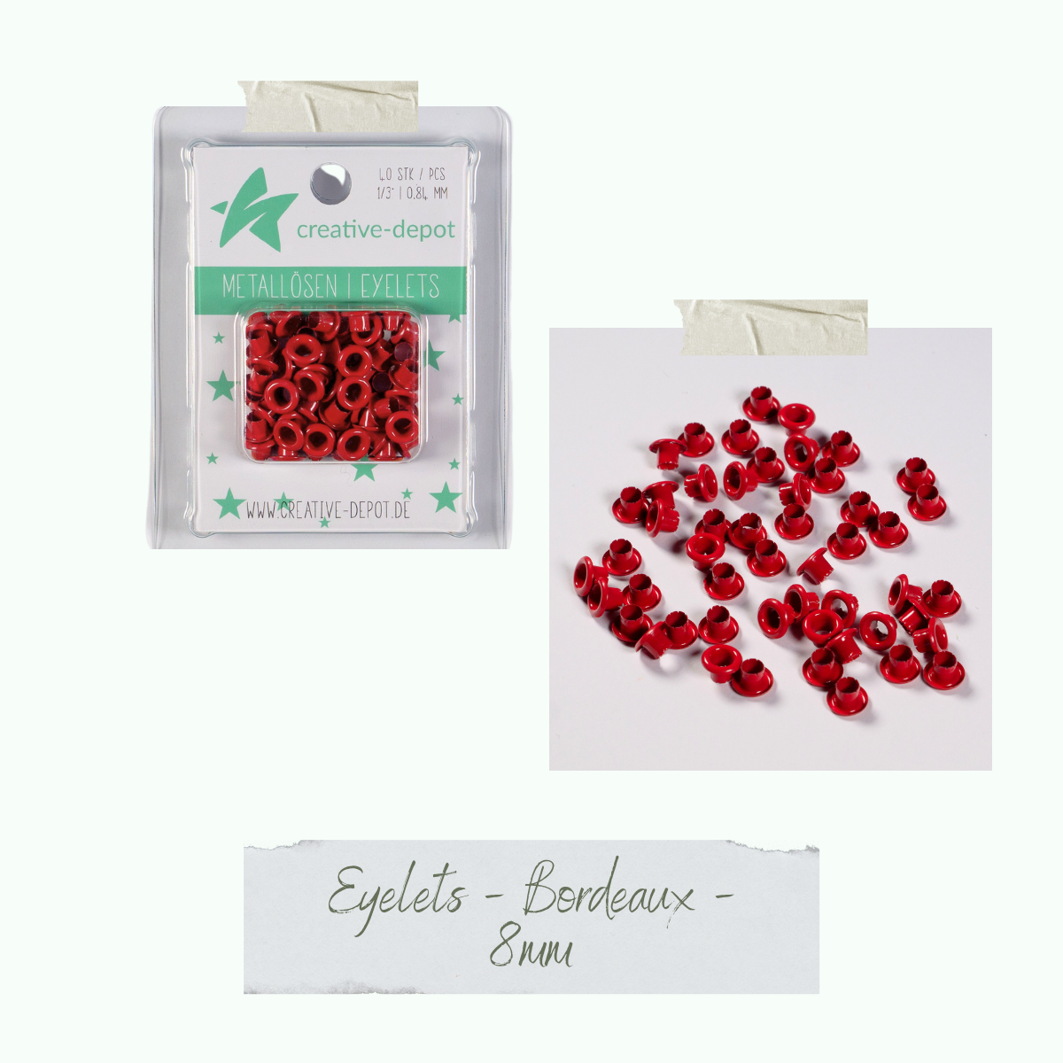 CD-EY-094_Eyelets-Bordeaux-8mm Eyelets - Bordeaux - 8 mm