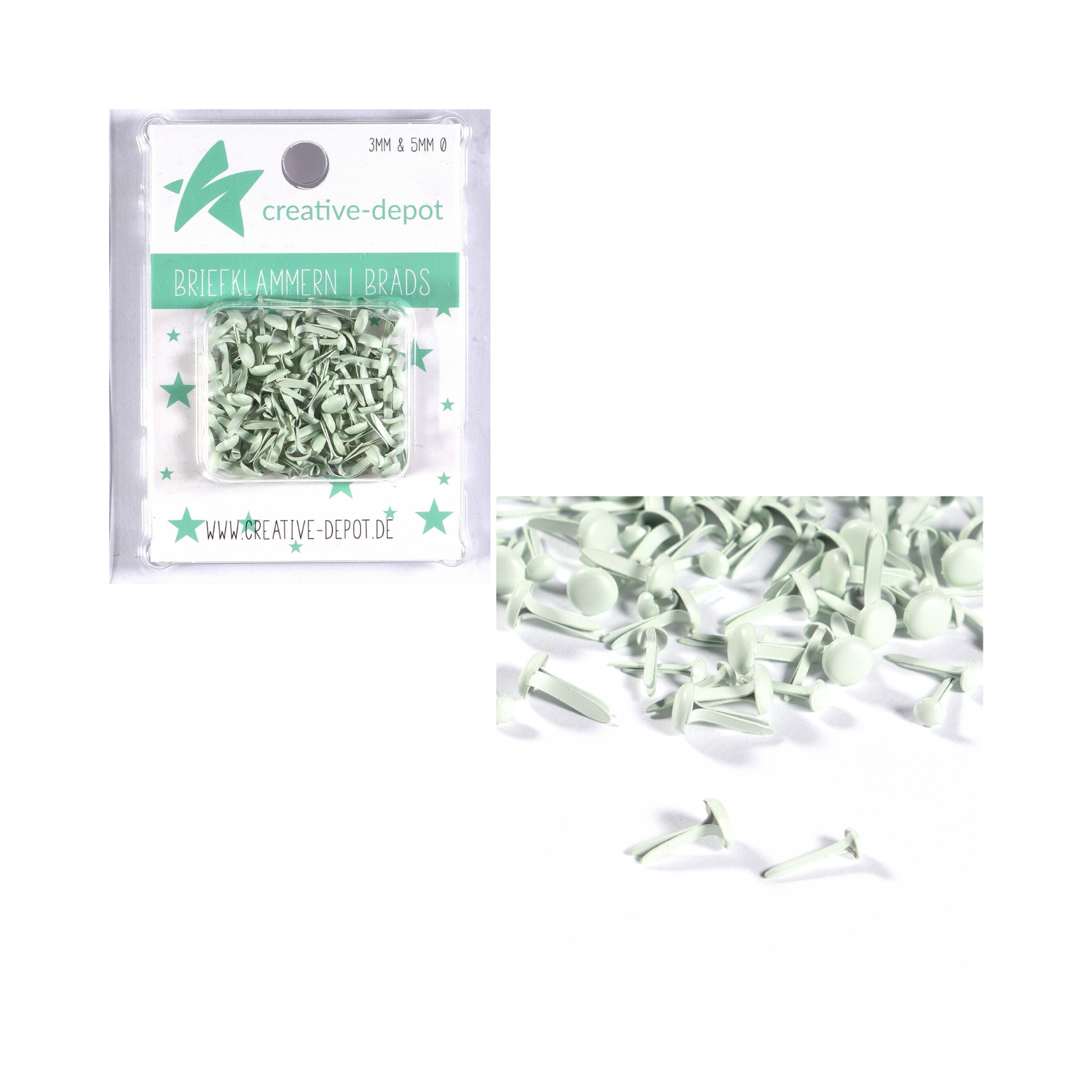 Brads - Babymint - Matt - 100 Stück