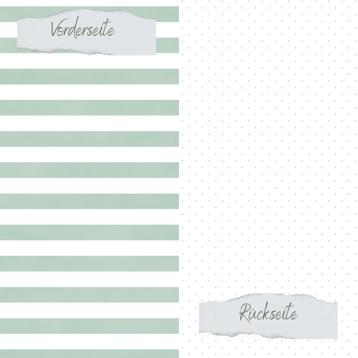 Papel de diseño - Basic - Vintage Mint - Gepunktet + Breite Streifen - Doppelseitig bedruckt Papel de diseño - Basic - Vintage Mint - Gepunktet + Breite Streifen - Doppelseitig bedruckt