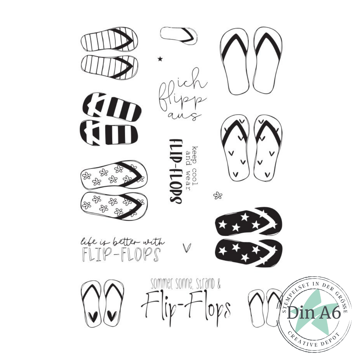 Stempelset - Flip-Flop-Liebe