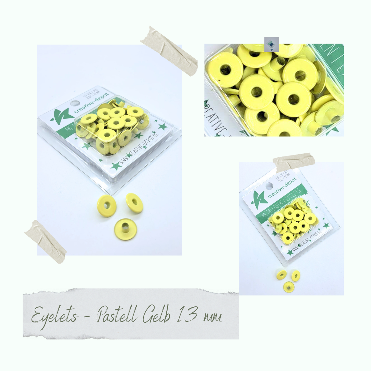 CD-EYB-023 Ojales anchos - Amarillo Pastel - 13mm