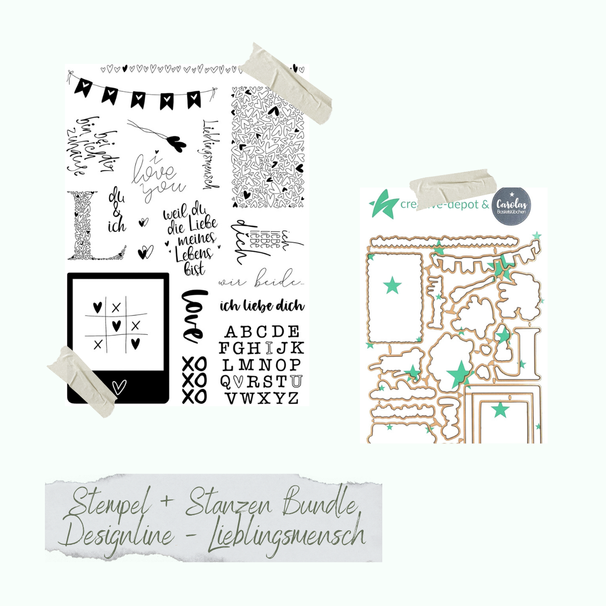 Bundle - Stamp set & punches - Designline - Lieblingsmensch