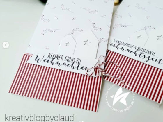 Designpapier - Muster - fein gestreift - Rot