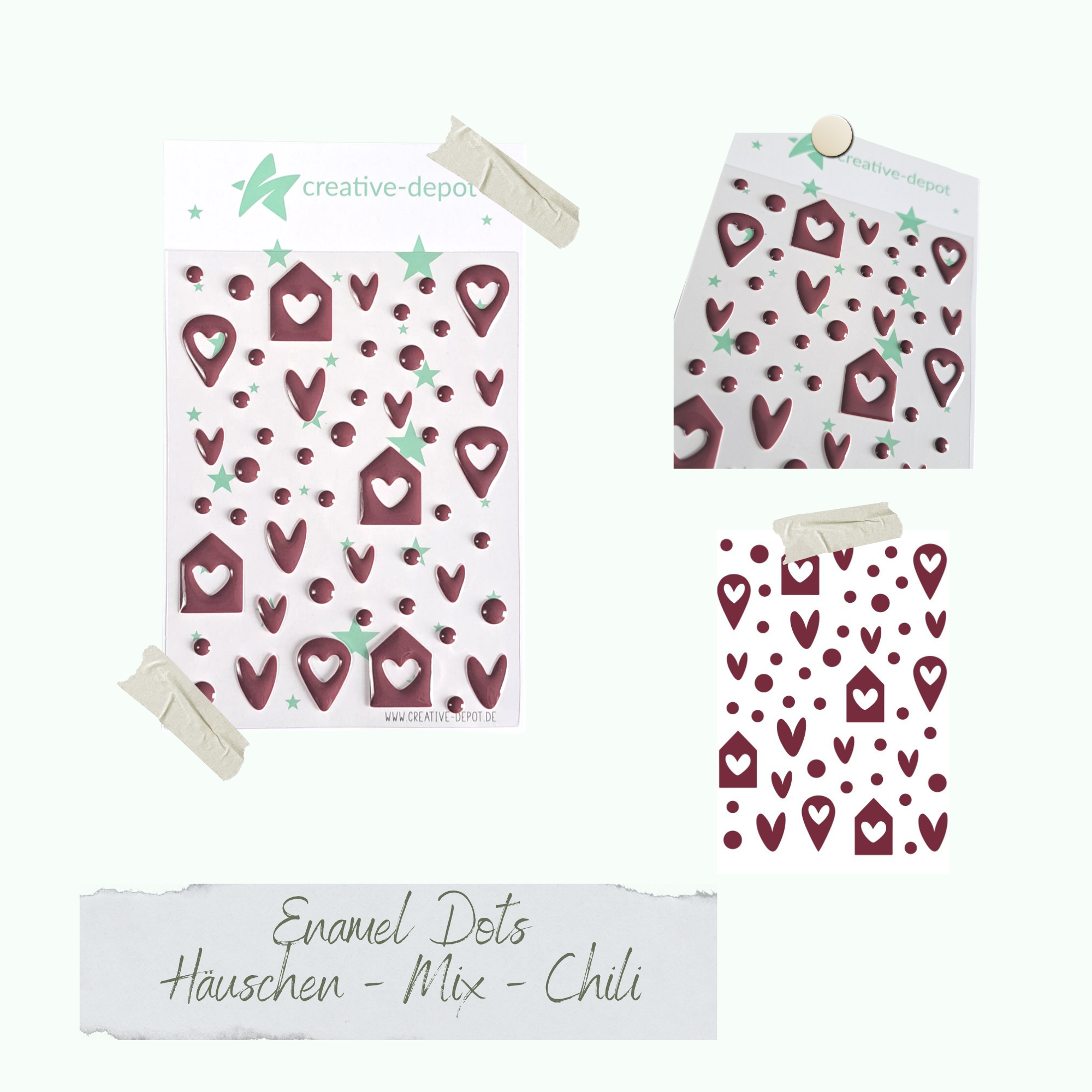 CD-ED-117 Enamel Dots - Häuschen Mix - Chili