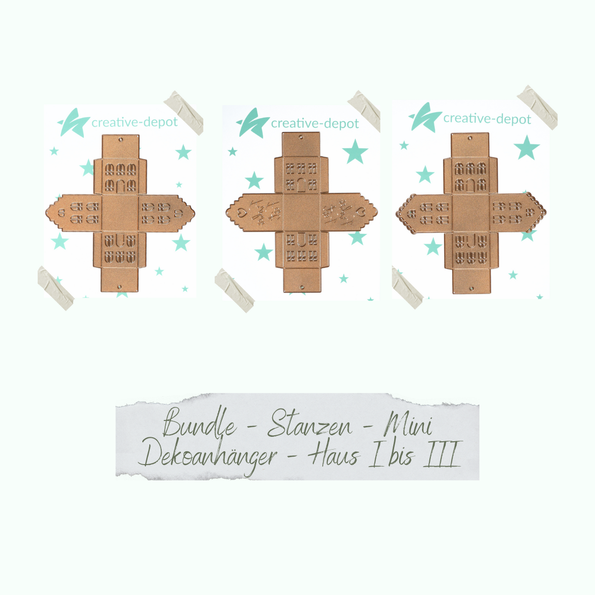 Bundle - Mini Dekoanhänger - Haus - I bis III - Stanzen Bundle - Mini Dekoanhänger - Haus - I bis III - Stanzen