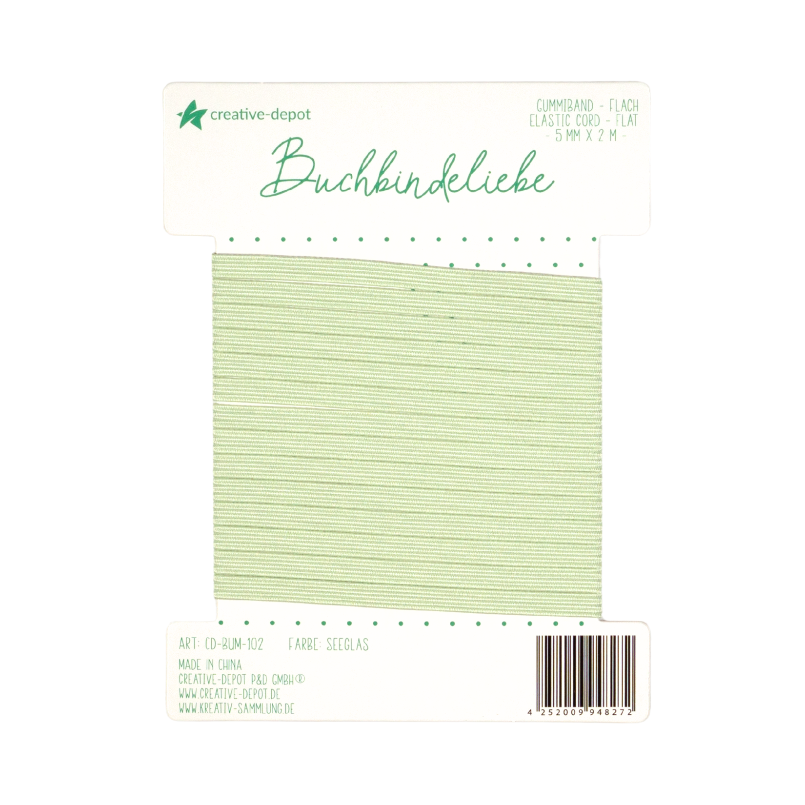 Gummiband - Seeglas - flach - Buchbindeliebe