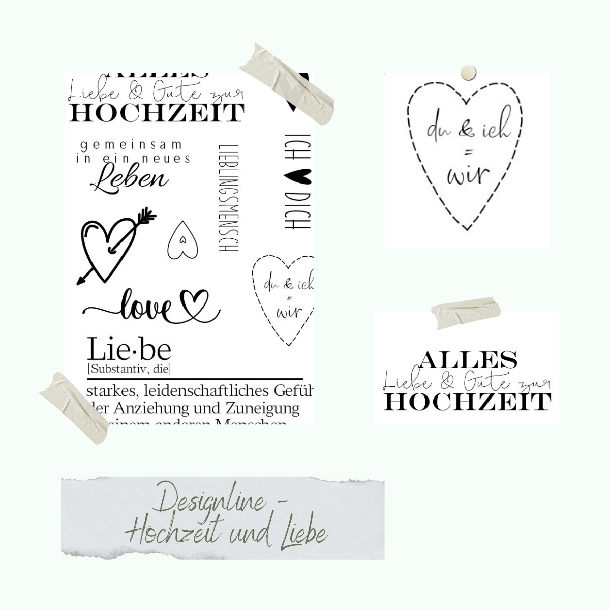 Stempelset - Designline - Hochzeit und Liebe