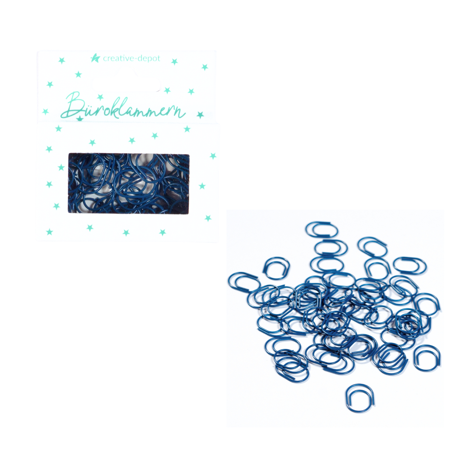 Büroklammer Oval - Marineblau - Matt - 50 Stück