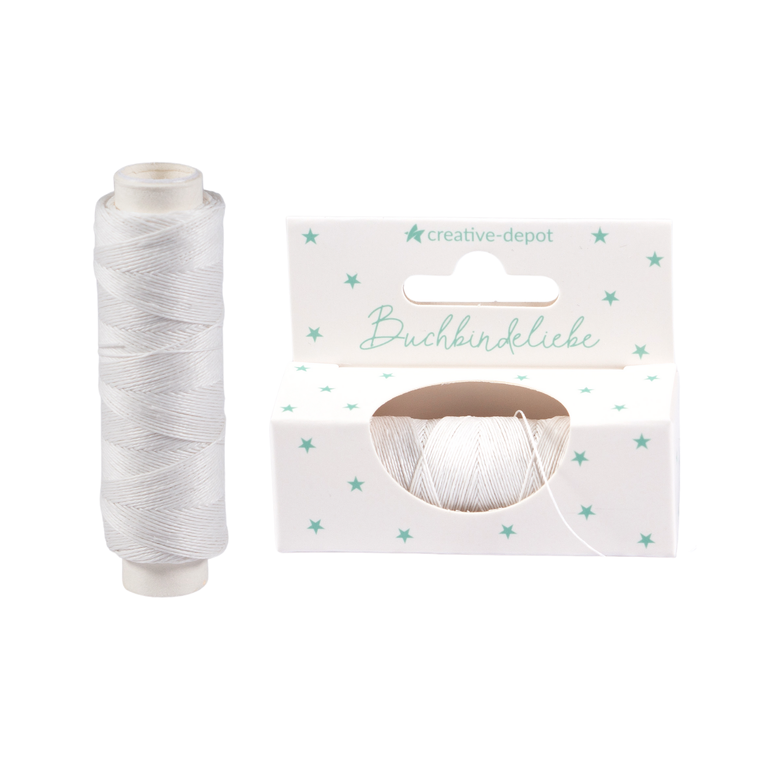 Leinenzwirn gewachst - Weiß - Buchbindeliebe