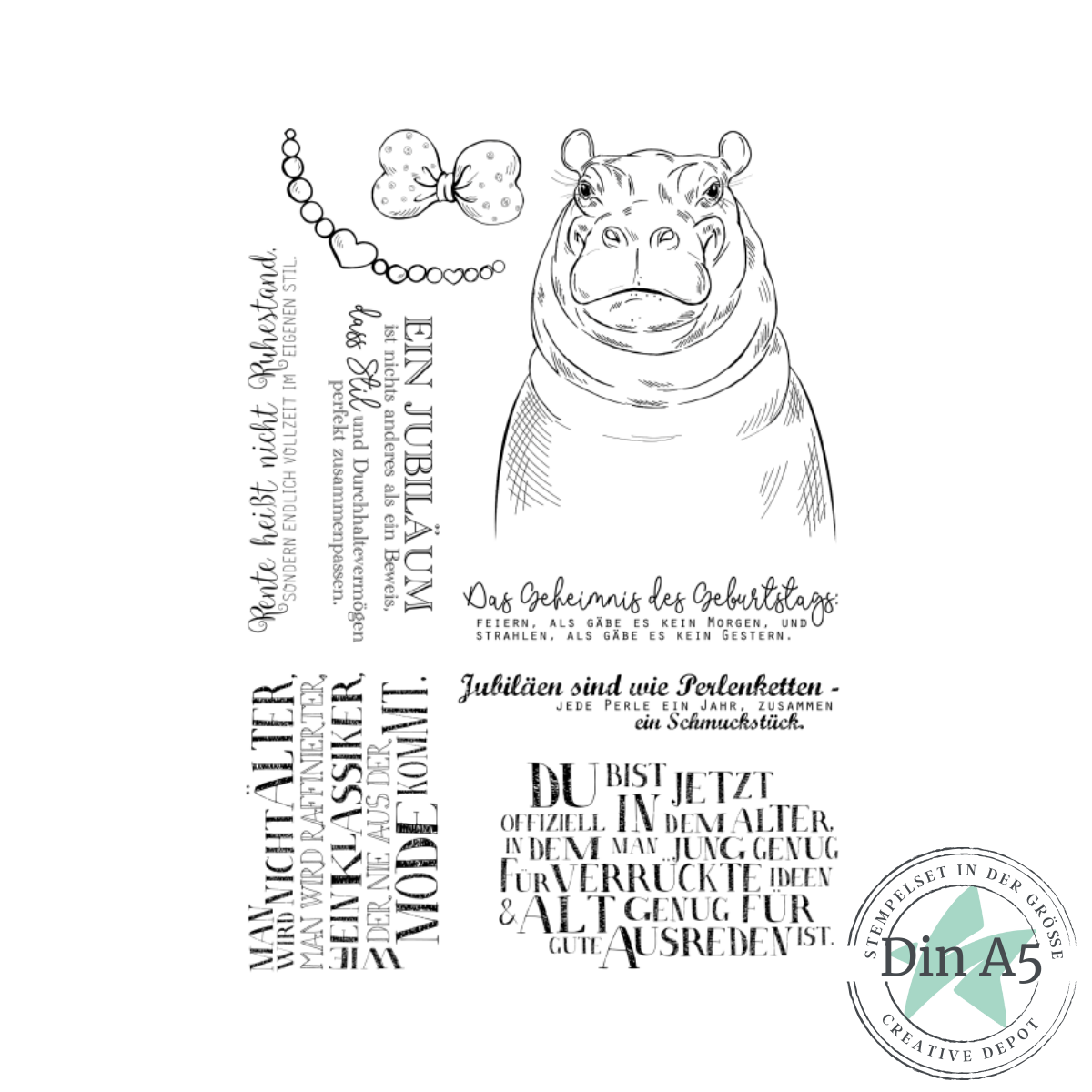 Stempelset - Nilpferddame Nellie 