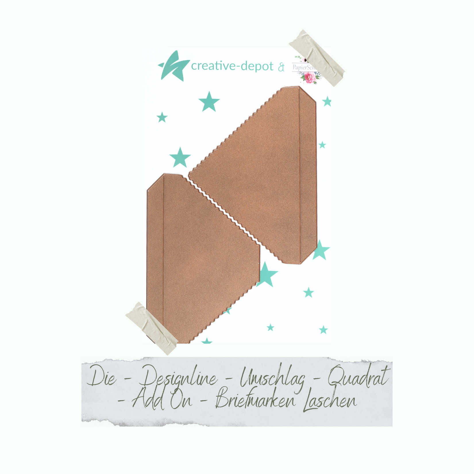 Die - Designline - Umschlag - Quadrat - Add On - Briefmarken Laschen Die - Designline - Umschlag - Quadrat - Add On - Briefmarken Laschen