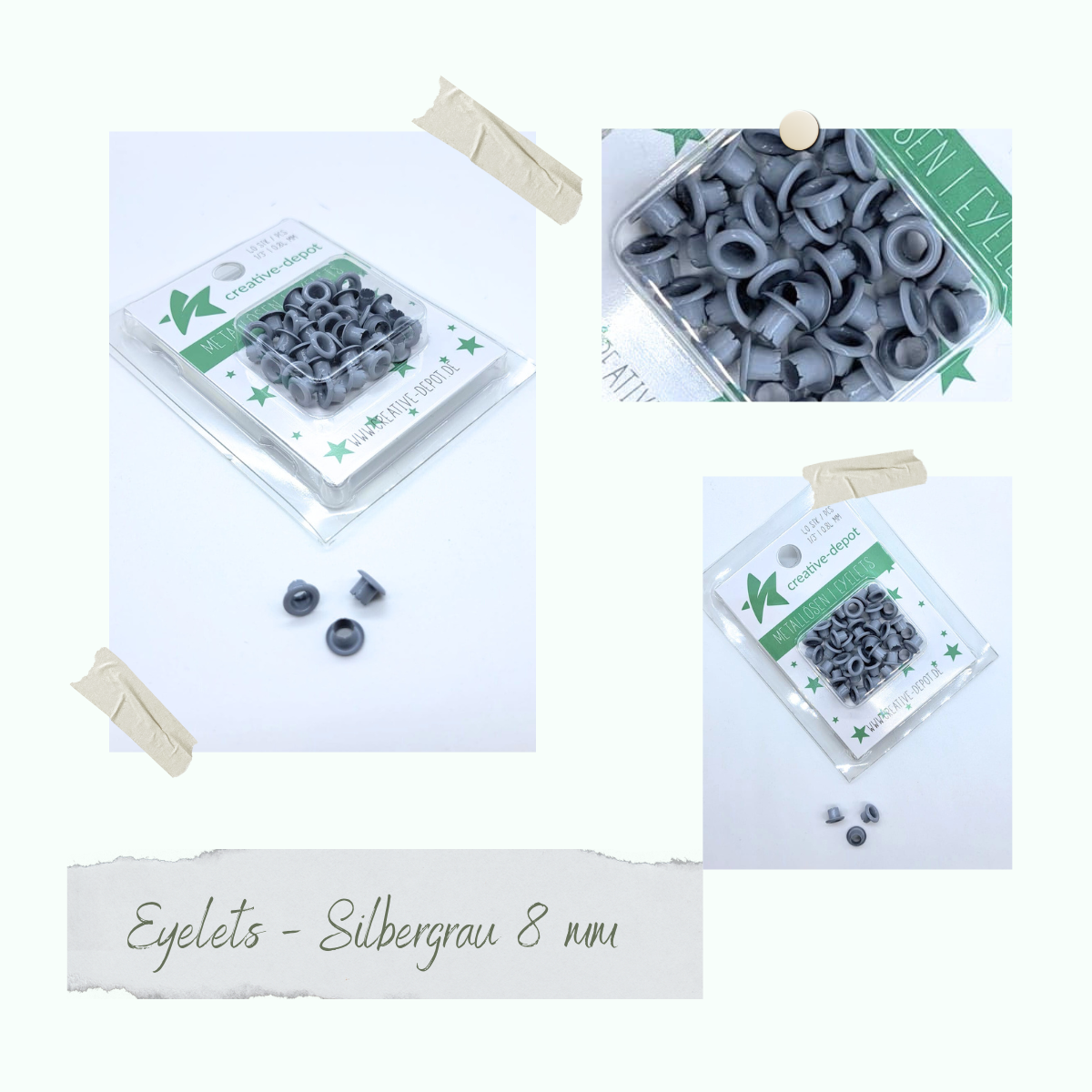CD-EY-012 Eyelets - Silberblau - 8mm