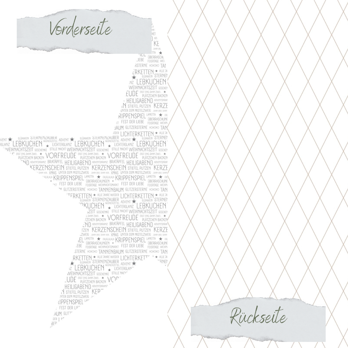 Designpapier - Scrapliebe - Dezembertagebuch - Rautengitter groß - Latte - Doppelseitig bedruckt