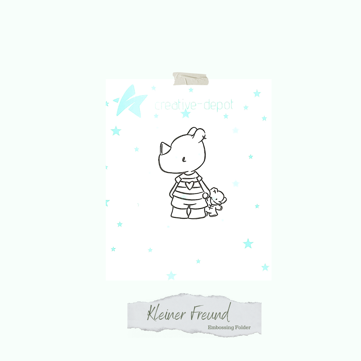 Embossing folder - Little friend - 8 x 8 cm