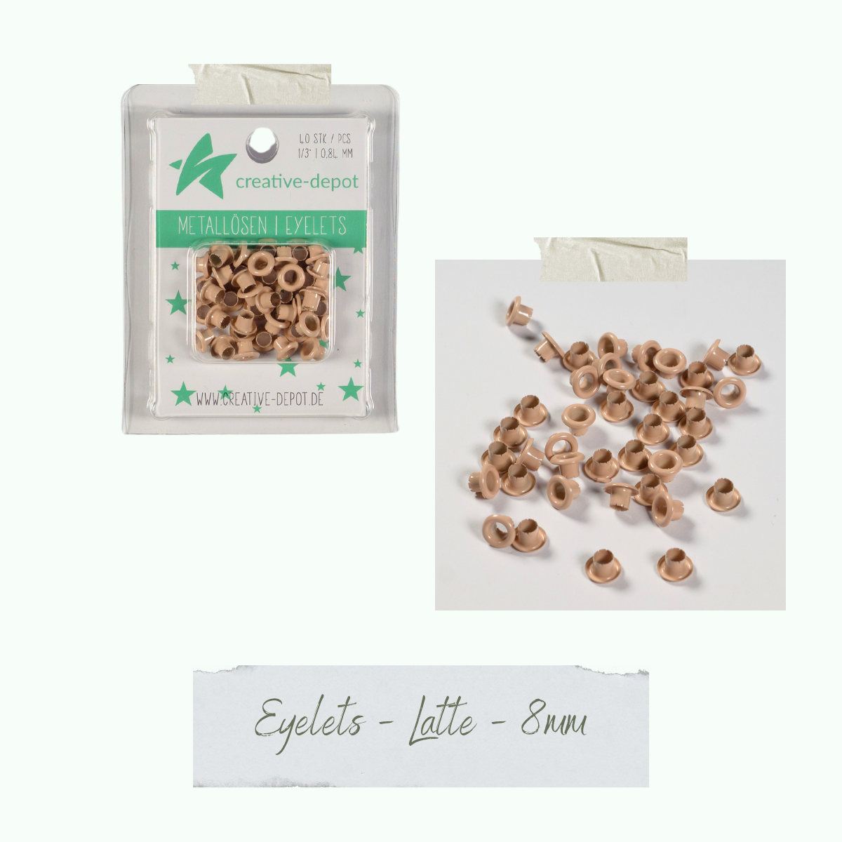 CD-EY-088_Eyelets-Latte-8mm Eyelets - Latte - 8 mm