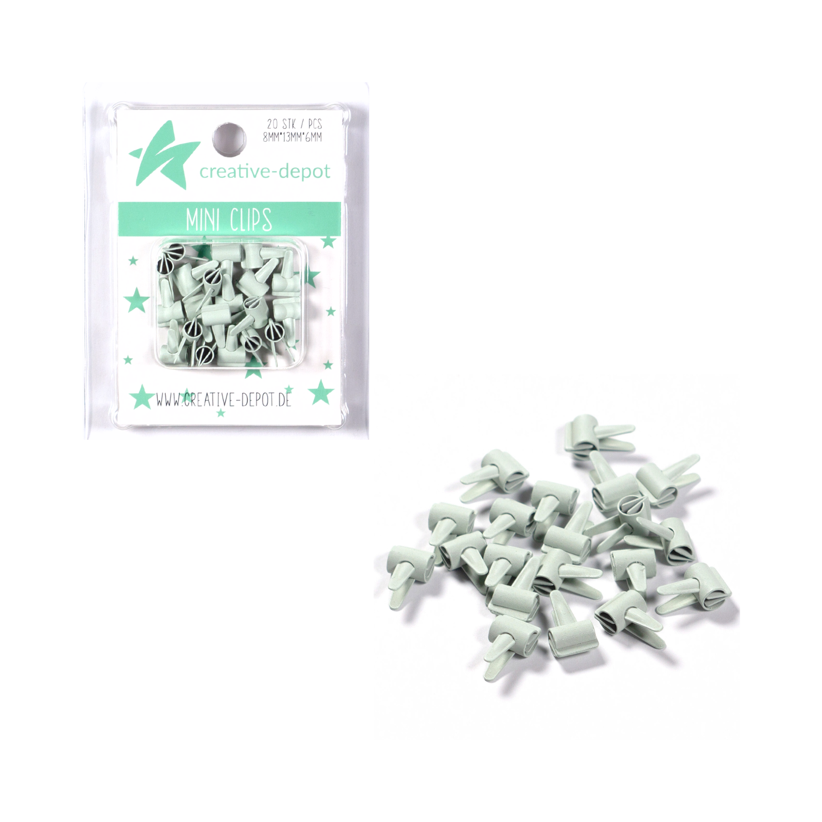 Mini Clip - Babymint - Matt - 20 Stück