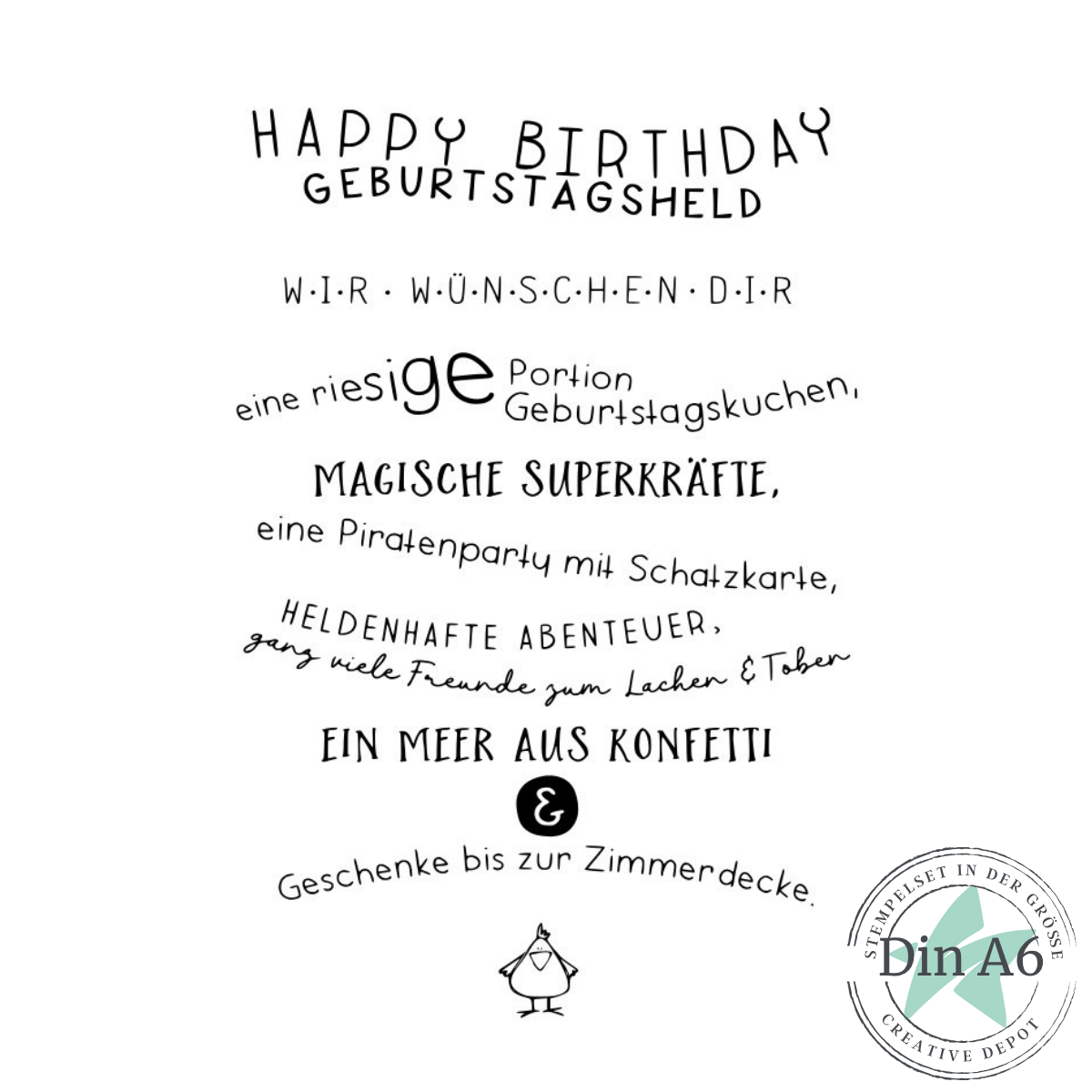Stempelset - Kartentext Geburtstagsheld