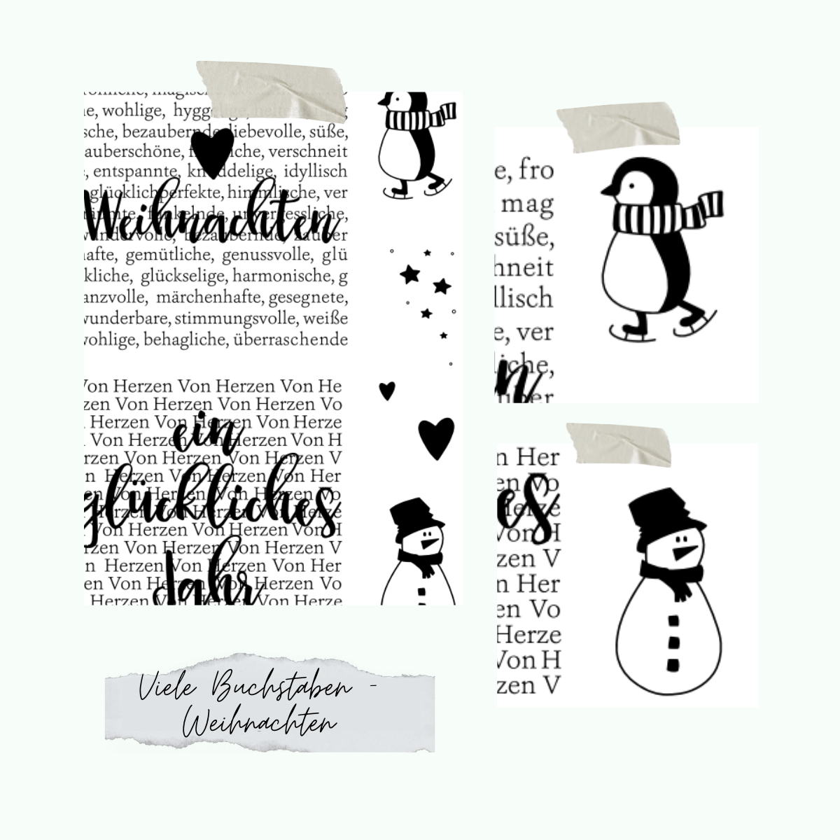 Stempelset Viele Buchstaben - Weihnachten