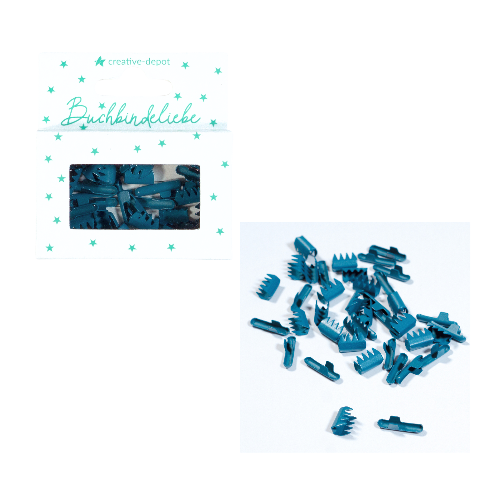 Splinte - Pfauenblau - Matt - Buchbindeliebe - 40 Stück