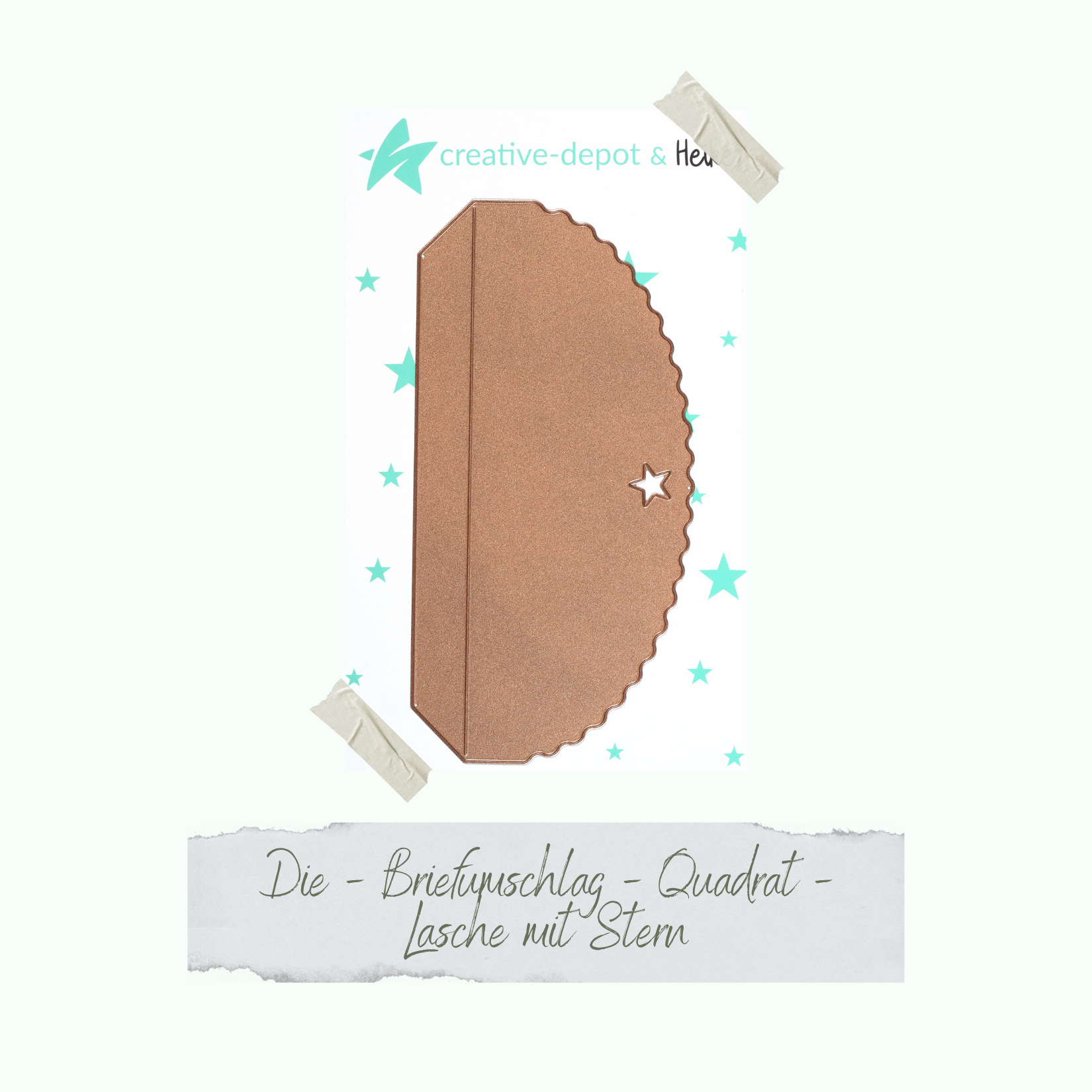 Die - Briefumschlag - Quardat - Lasche mit Stern Die - Briefumschlag - Quardat - Lasche mit Stern