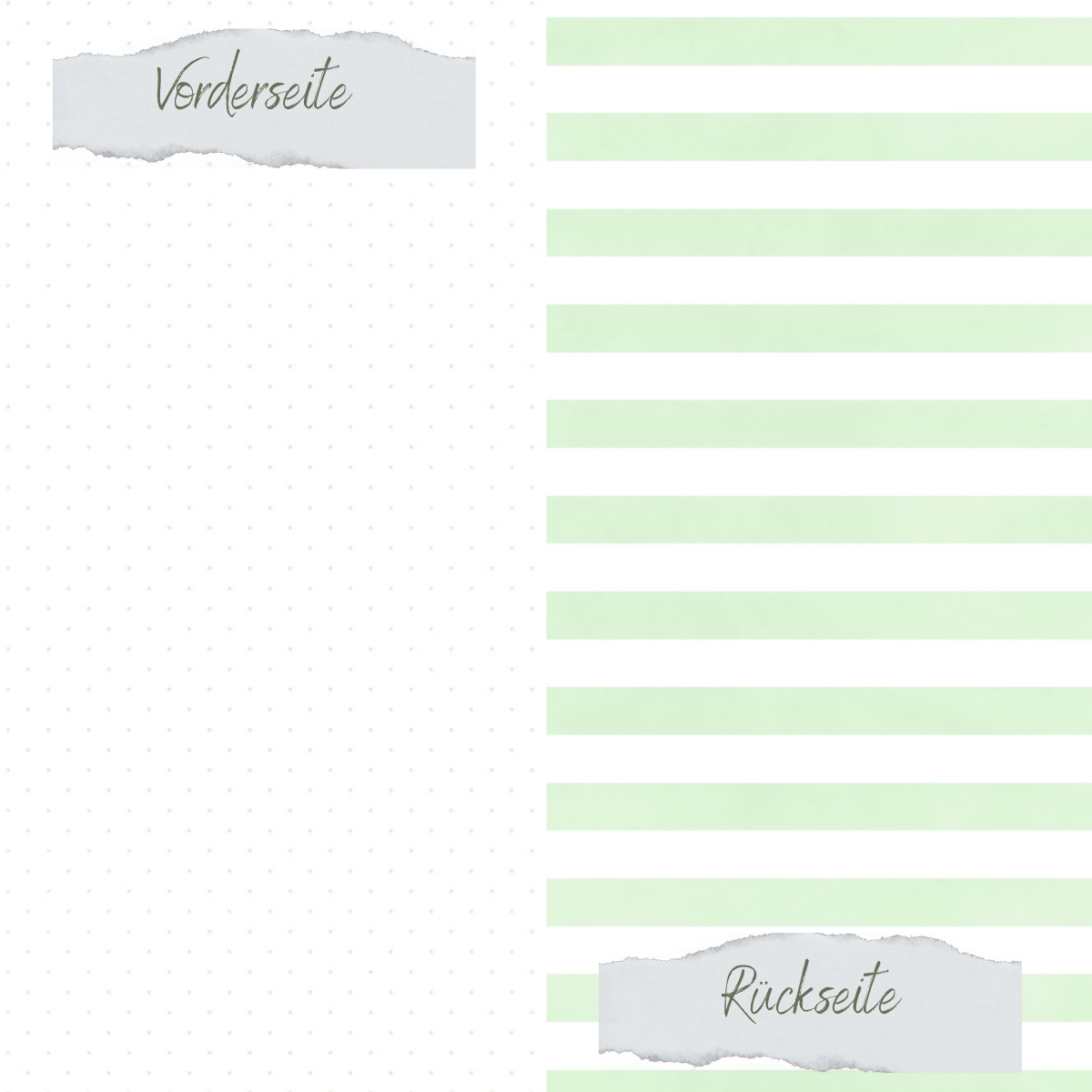 Designpapier - Basic - Seeglas - Gepunktet + Breite Streifen - Doppelseitig bedruckt