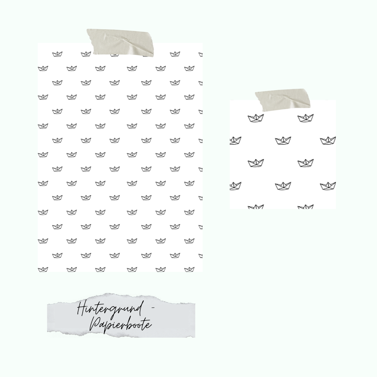 Stempelset - Hintergrund - Papierboote