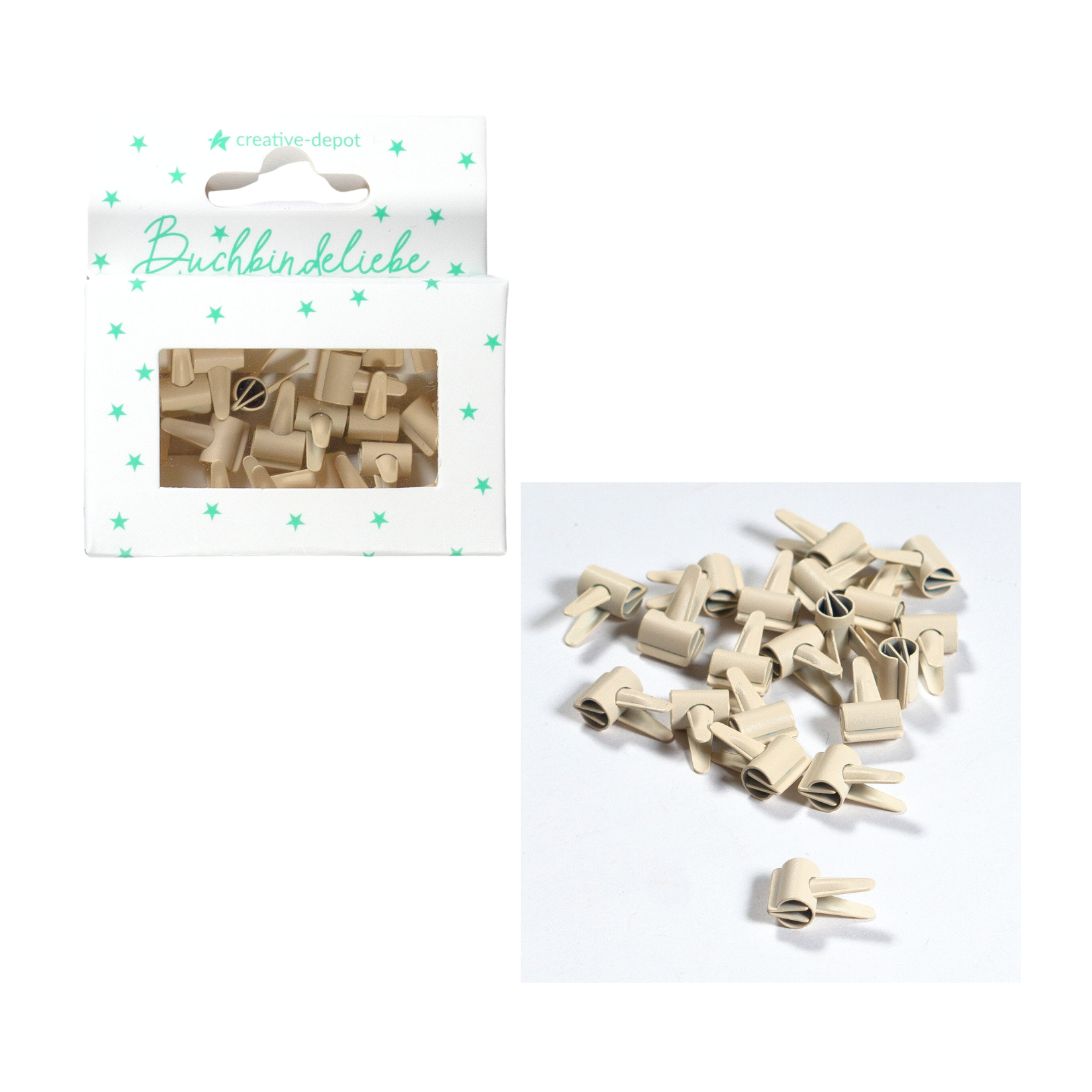 Mini Clip - Vintage Leinen - Matt - 20 Stück