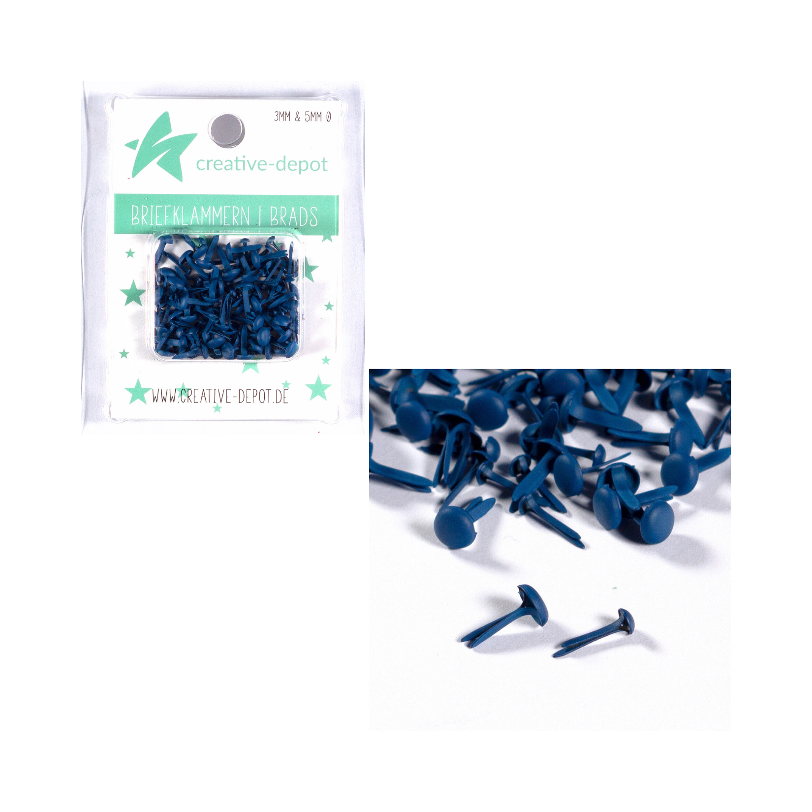 Brads - Marineblau - Matt - 100 Stück
