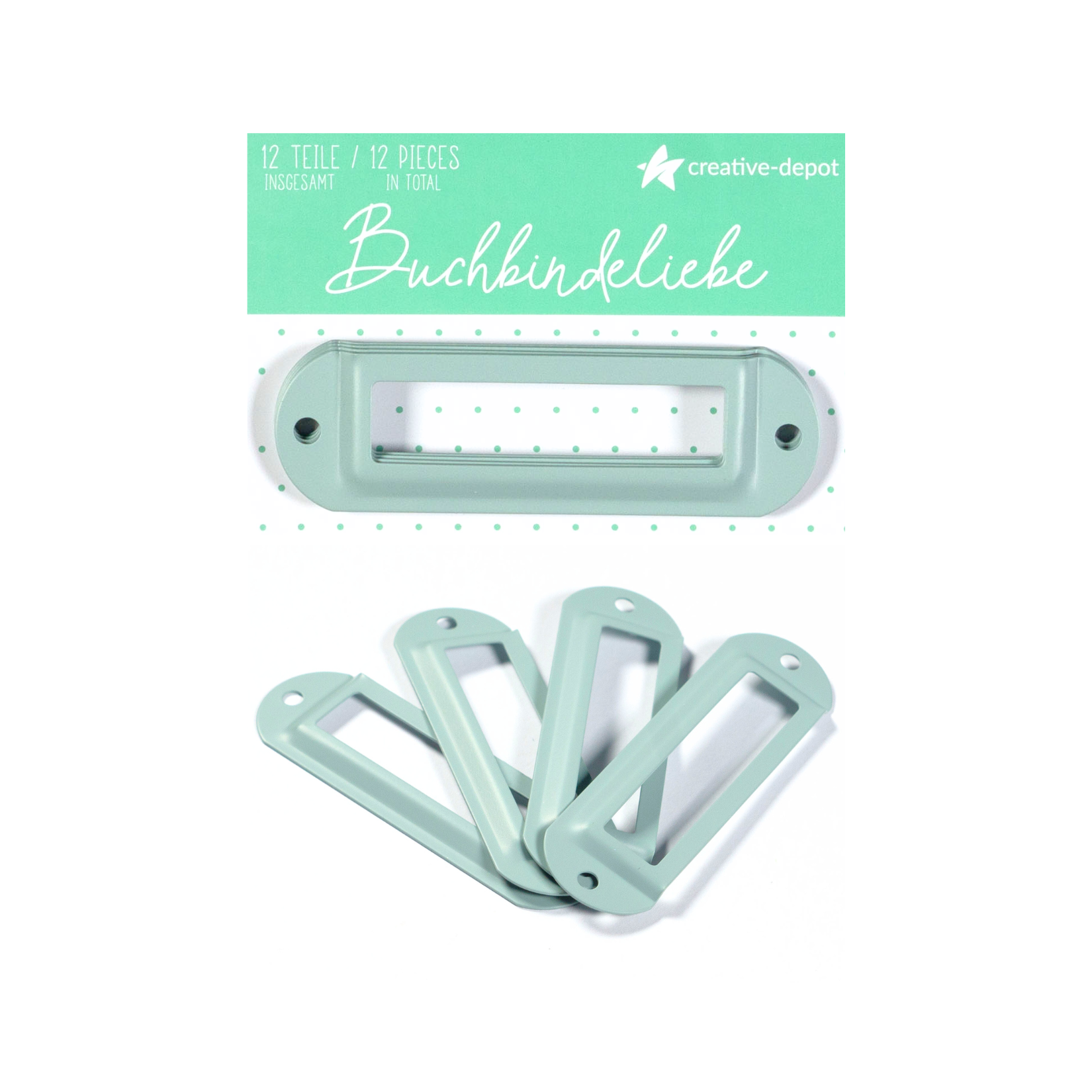 Etikettenhalter - Graugrün - Matt - Buchbindeliebe