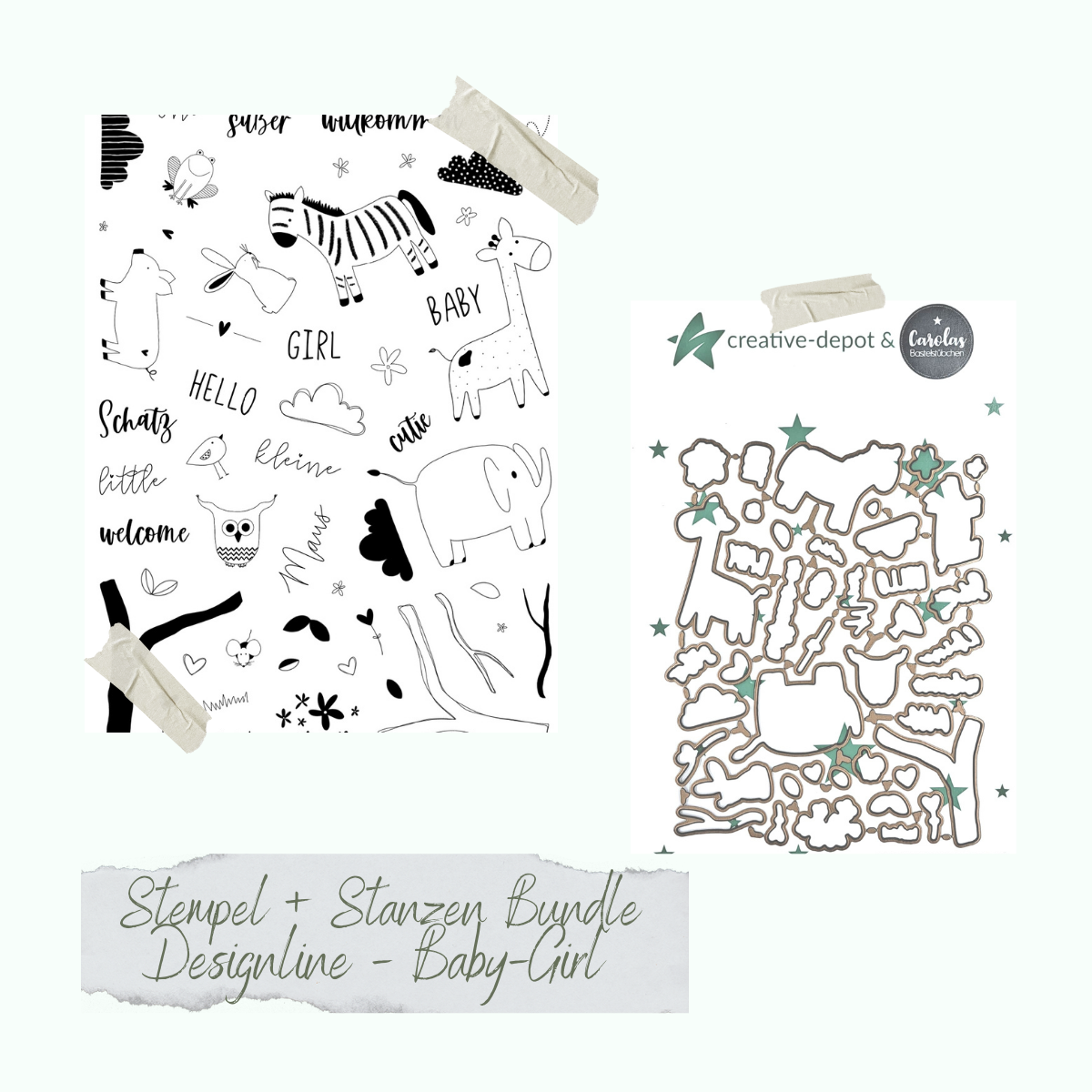 Bundle - Stamp set & punches - Designline - Baby-Girl