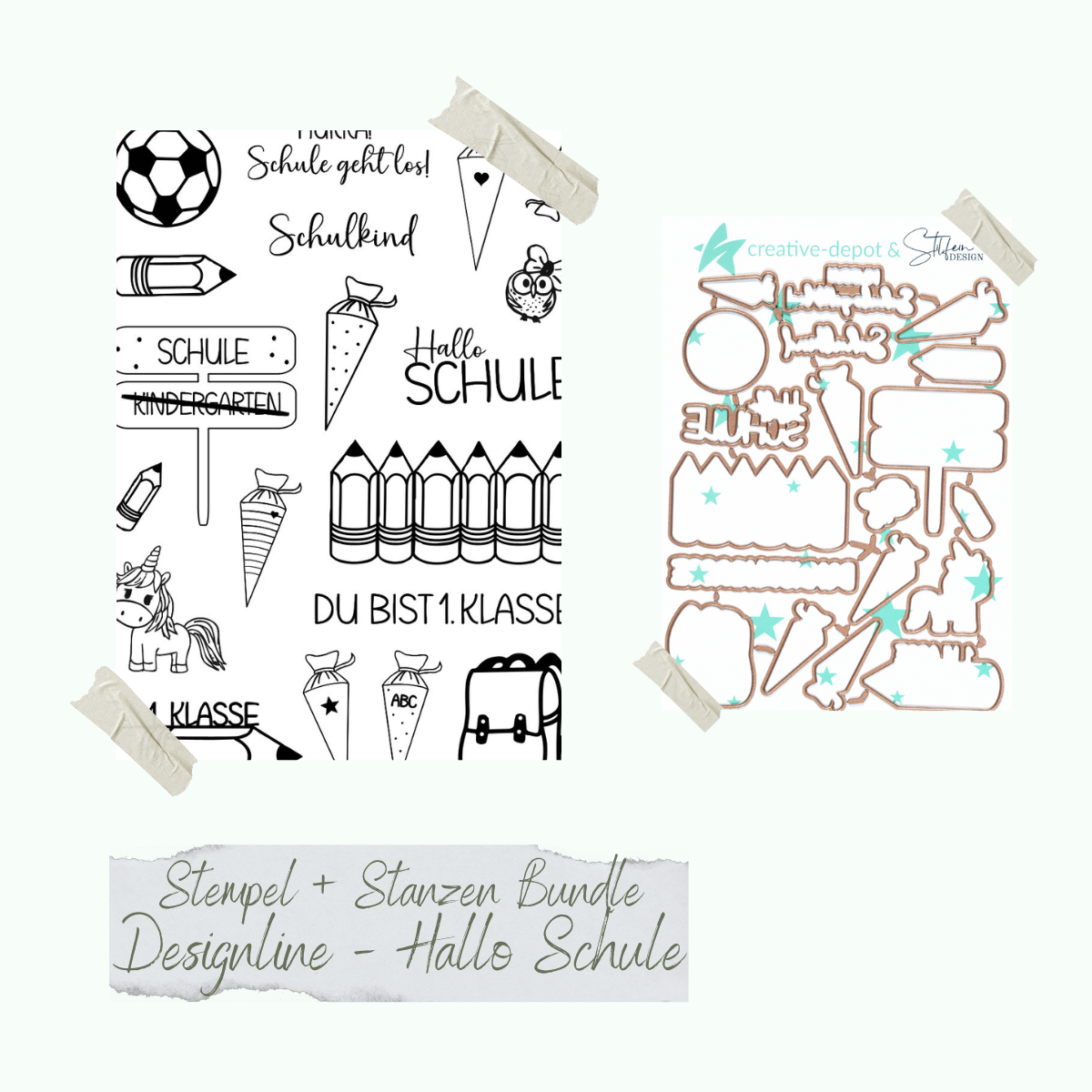 Bundle - Designline - Hallo Schule - Stempelset & Stanzen