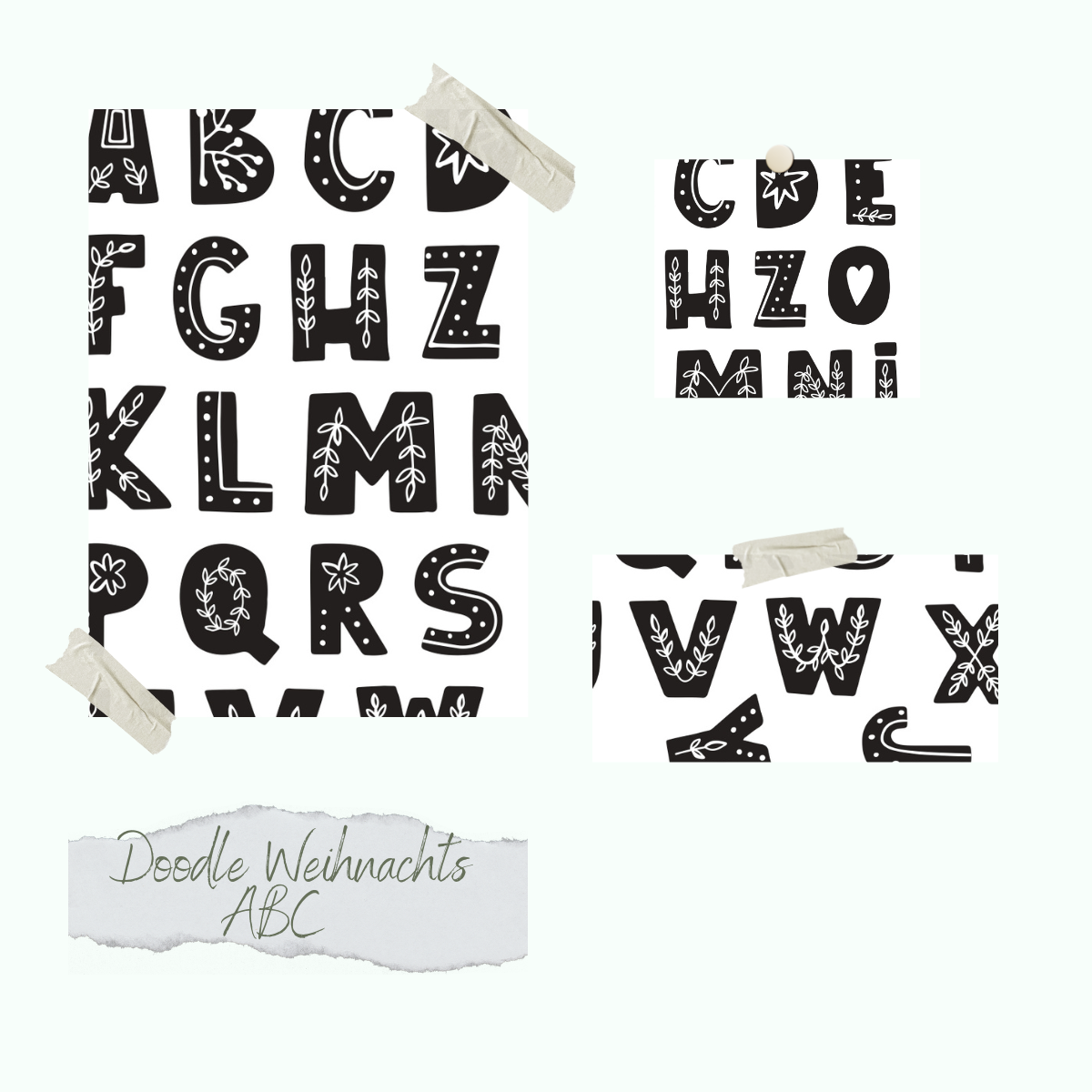 St-972-Doodle-Weihnachts-ABC Set de sellos - Doodle Weihnachts ABC