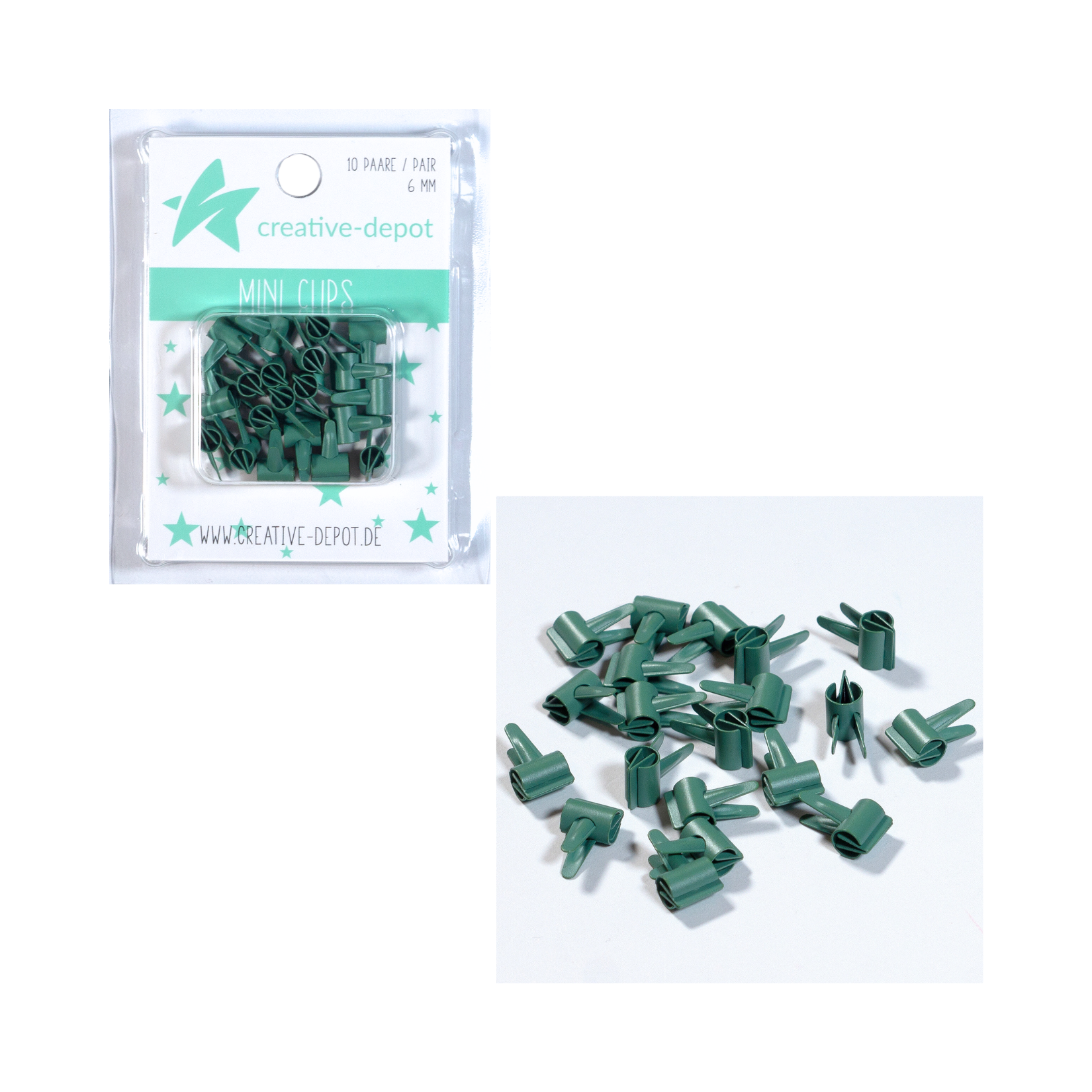 Mini Clip - Moos - Matt - 20 Stück
