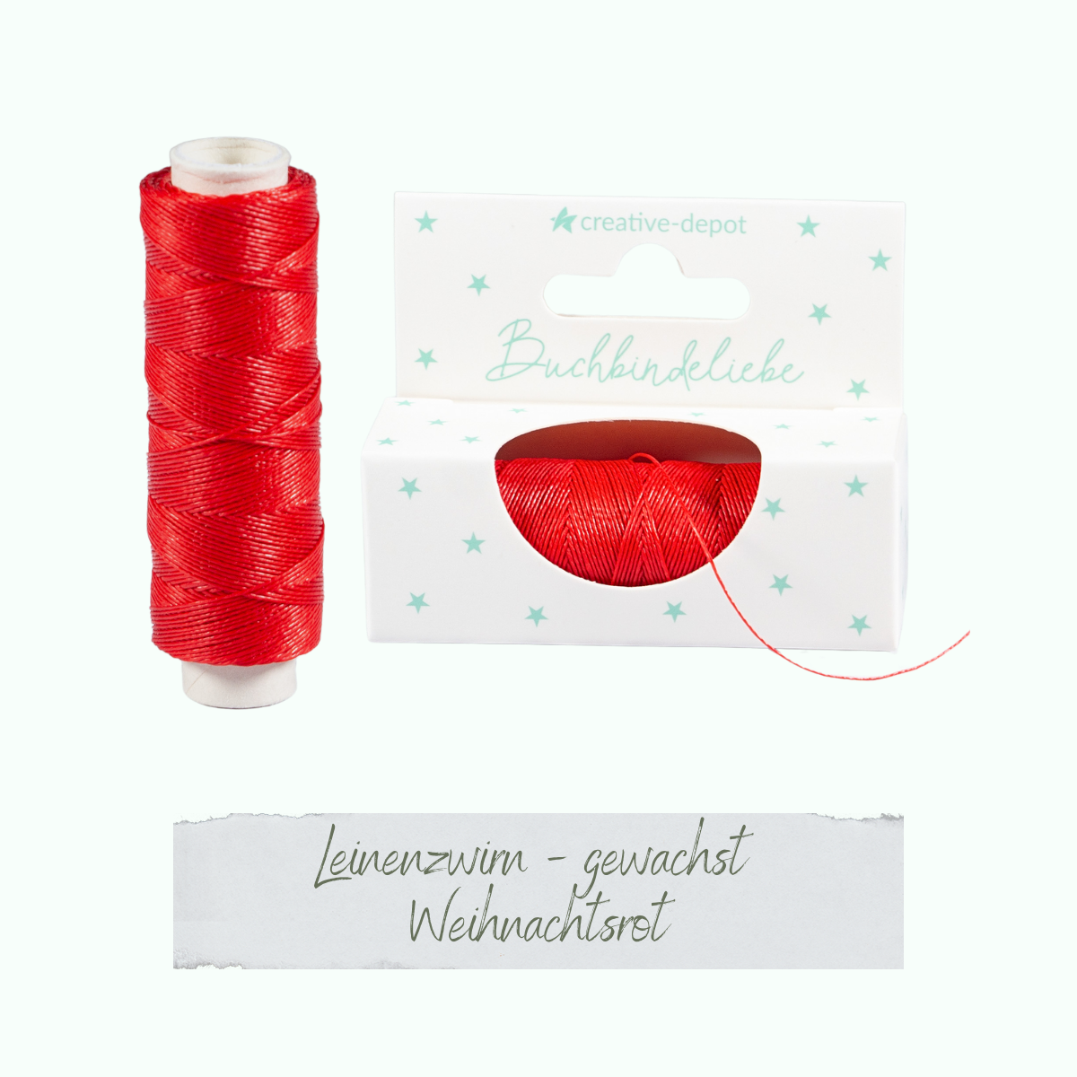 Leinenzwirn gewachst - Weihnachtsrot - Buchbindeliebe Leinenzwirn gewachst - Weihnachtsrot - Buchbindeliebe