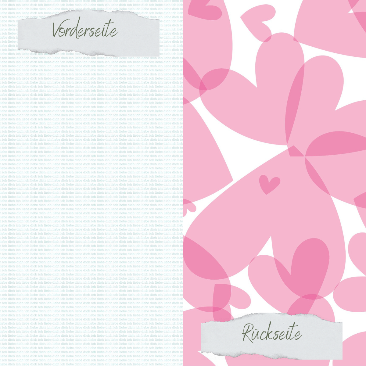 Designpapier - Scrapliebe - Kleiner Liebesbrief - Herzen Sommerpink - Doppelseitig bedruckt