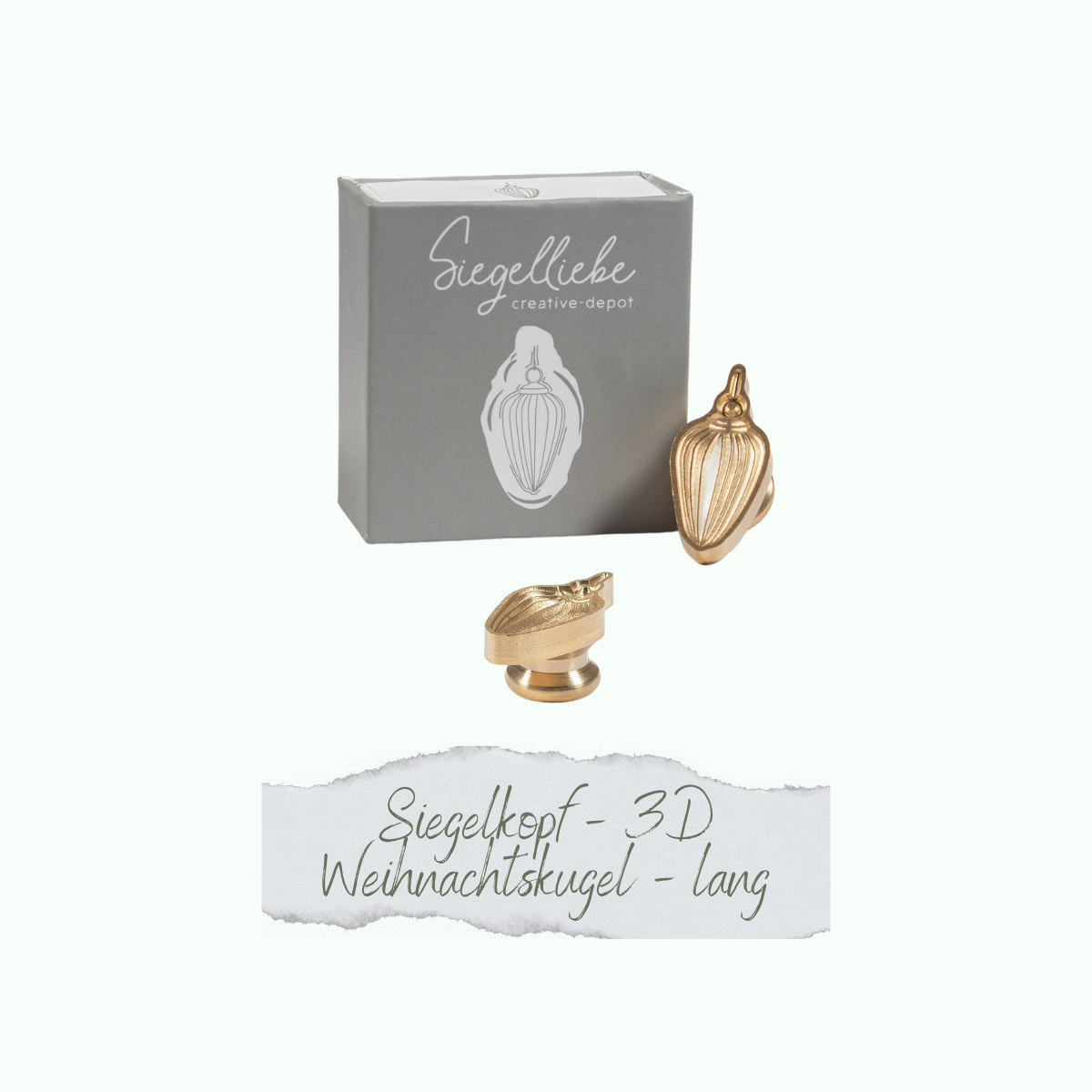 CD-SI-113_3D-Weihnachtskugel-lang Siegelkopf - 3D Weihnachtskugel - lang - Siegelliebe