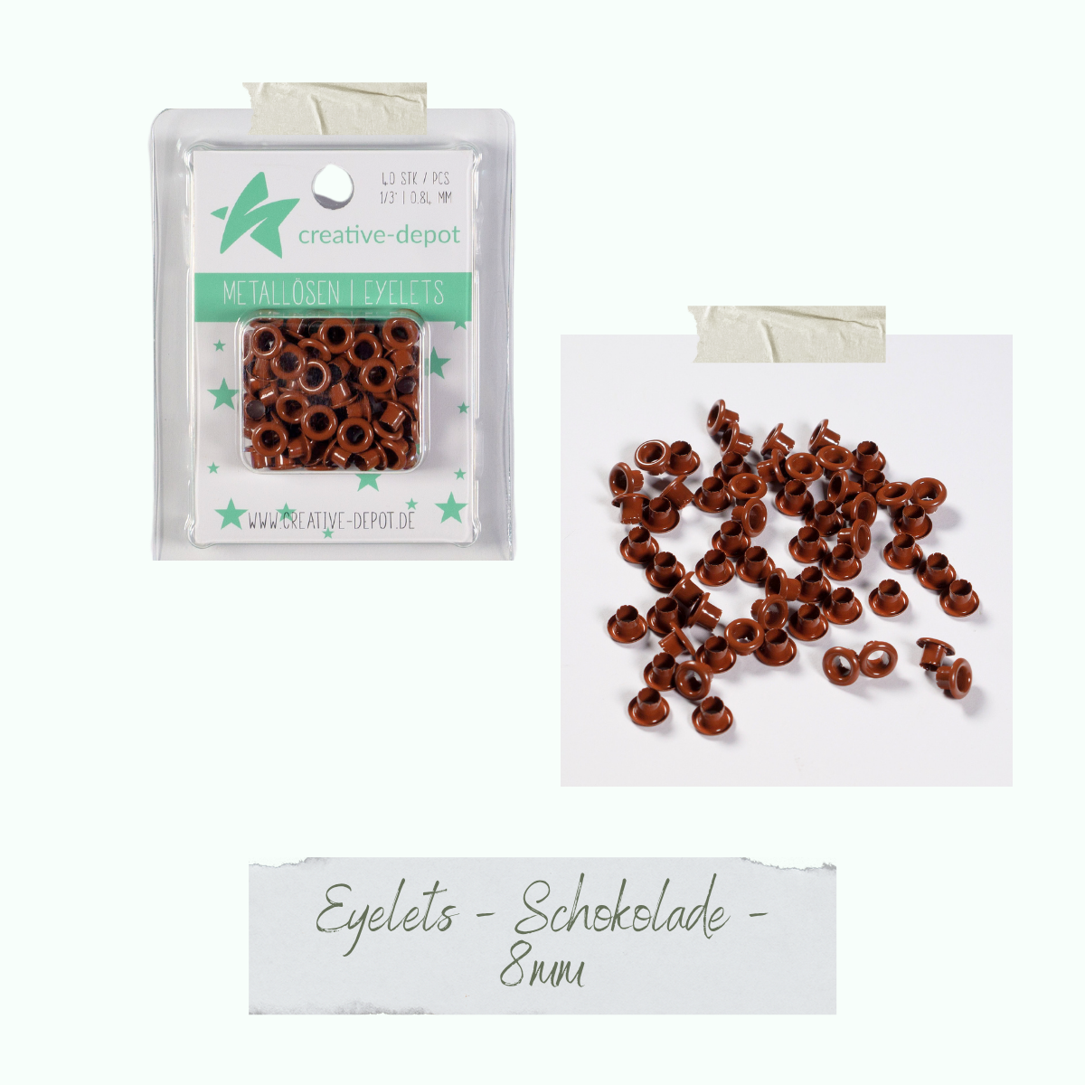 CD-EY-100_Eyelets-Schokolade-8mm Eyelets - Schokolade - 8 mm
