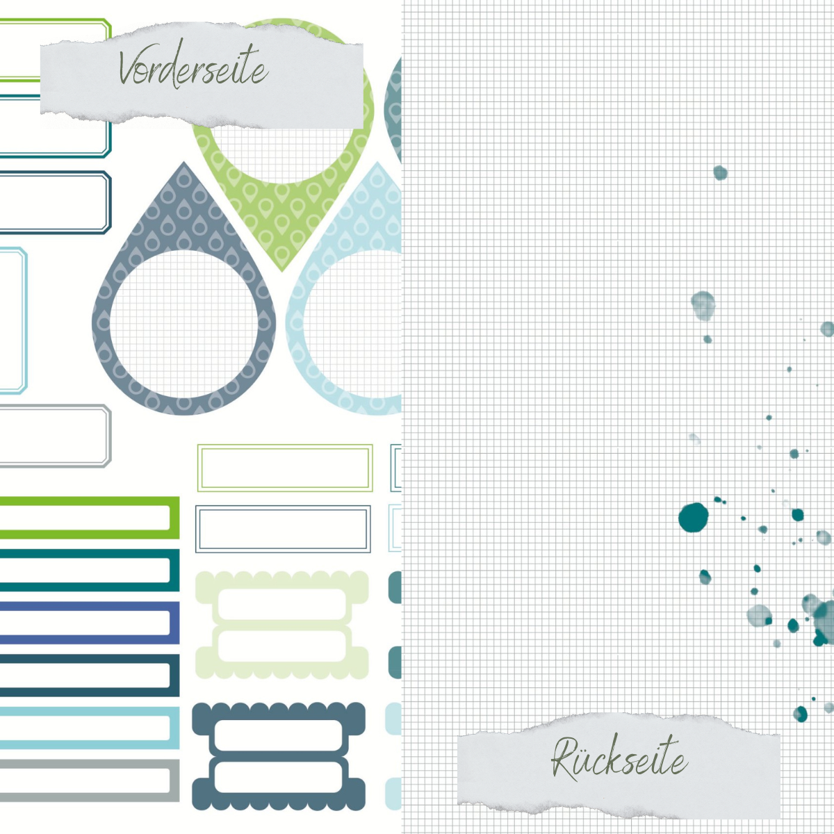 Designpapier - Designline - Scrapliebe - Reise - Labels - Doppelseitig bedruckt