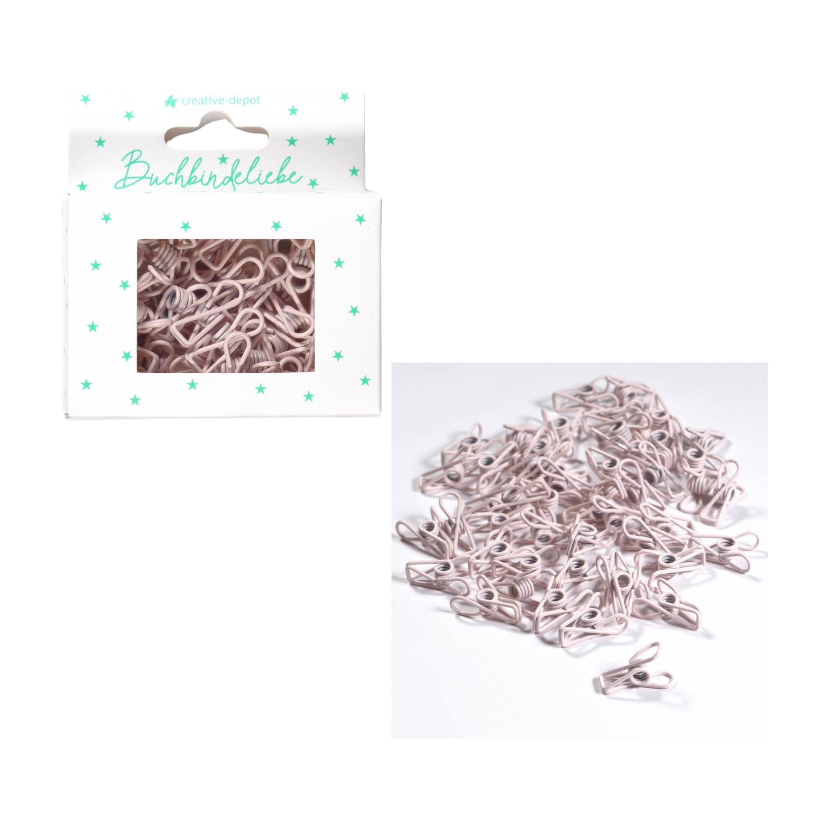 Mini Fish Clip - Puderrosa - Matt - 50 Stück