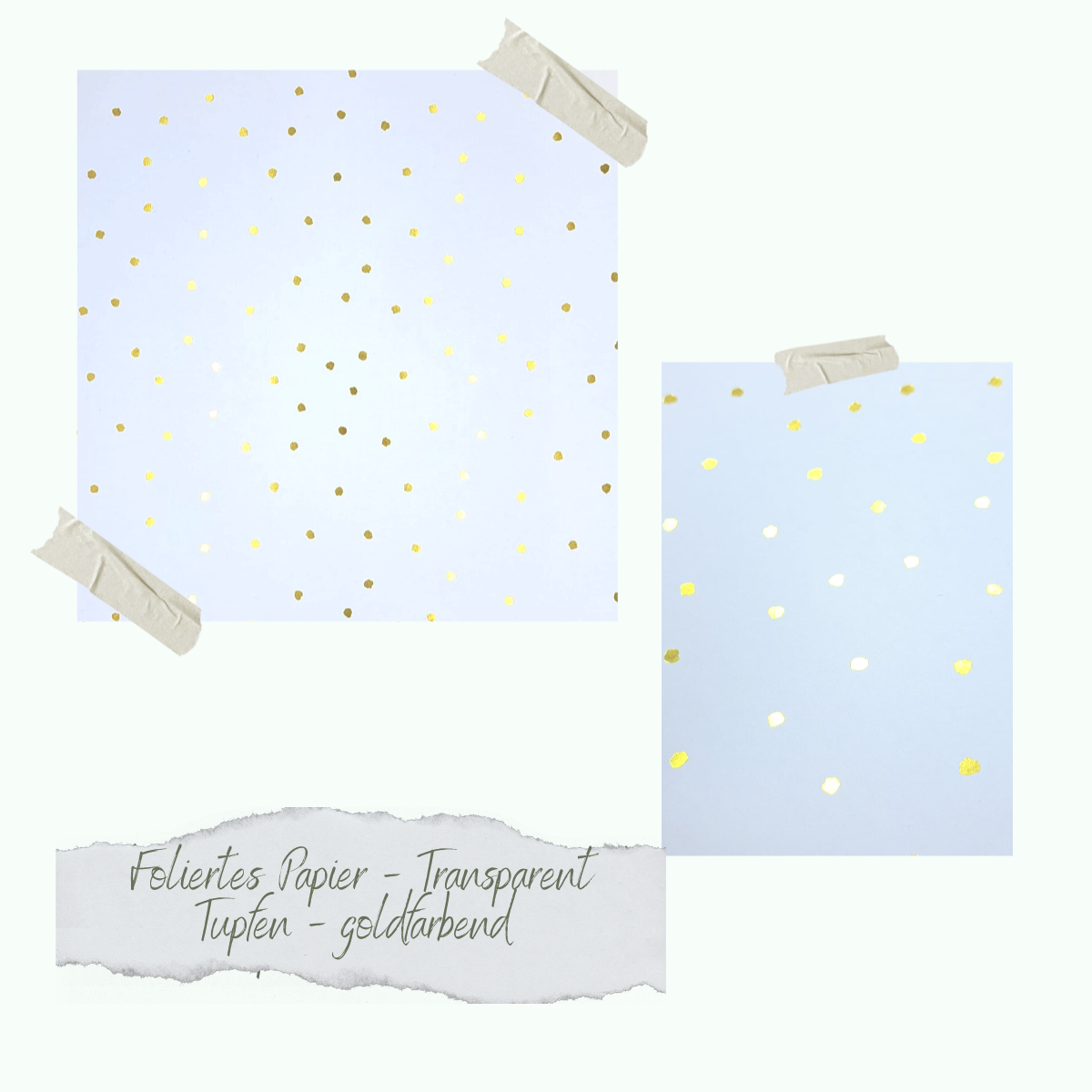 Foiled paper - Transparent - Tupfen - goldfarbend