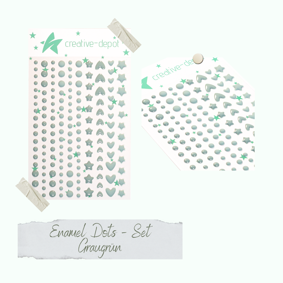 Enamel Dots - Graugrün Enamel Dots - Graugrün