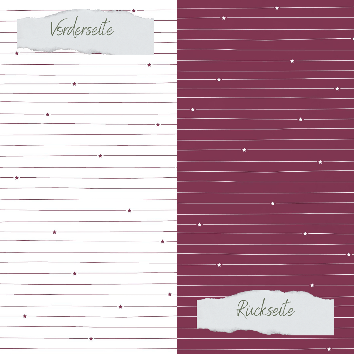 Papel de diseño - Basic - Herbstbeere - Doodle Linien mit Sternchen - Impreso por las dos caras Papel de diseño - Basic - Herbstbeere - Doodle Linien mit Sternchen - Impreso por las dos caras