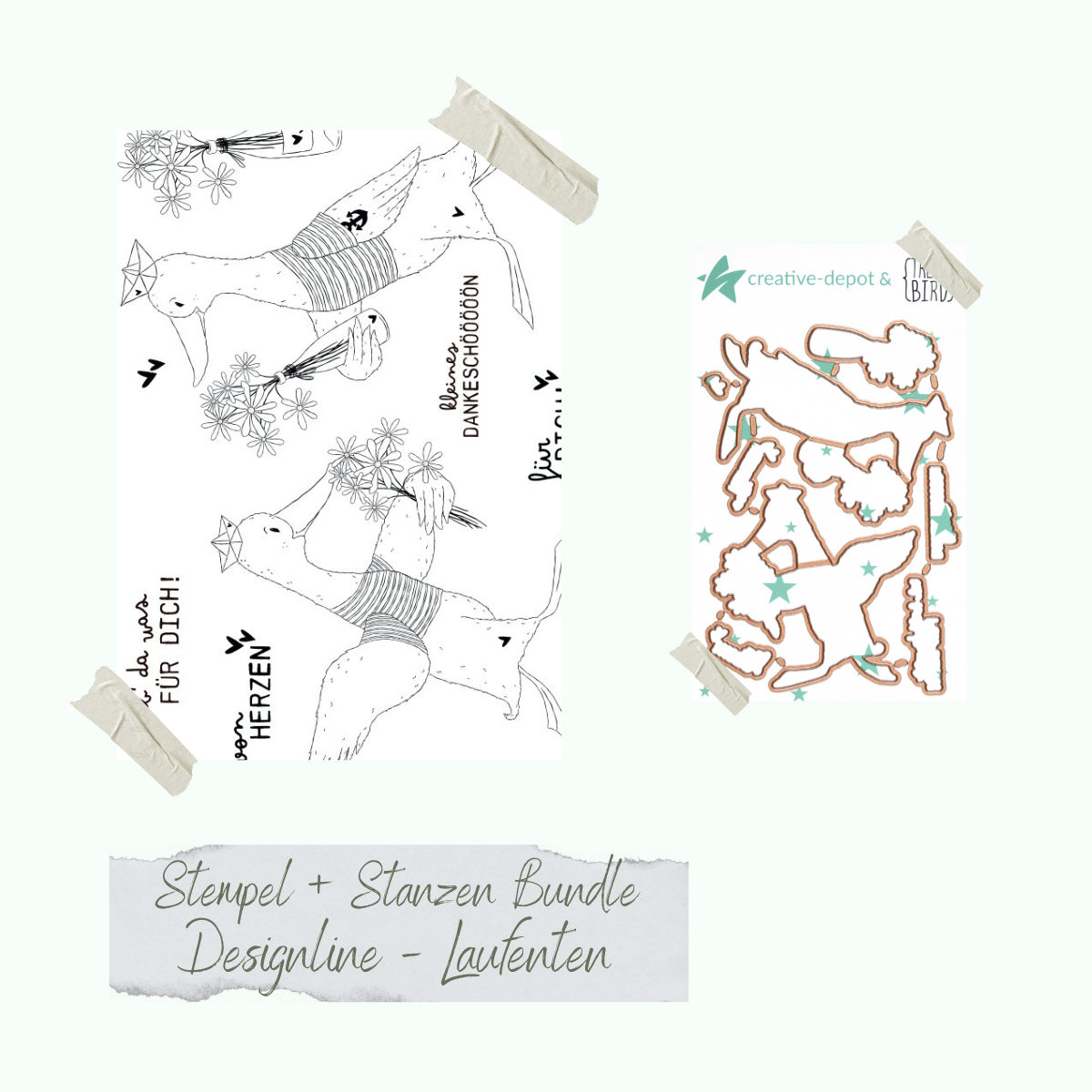 Bundle - Designline - Laufenten - Stempelset & Stanzen