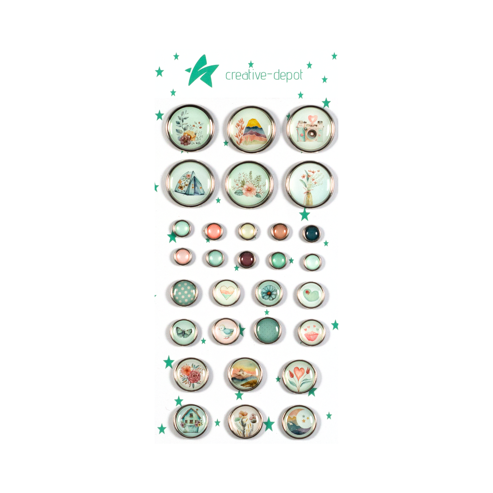 Dekorative Ziernieten - Vintage Pastell