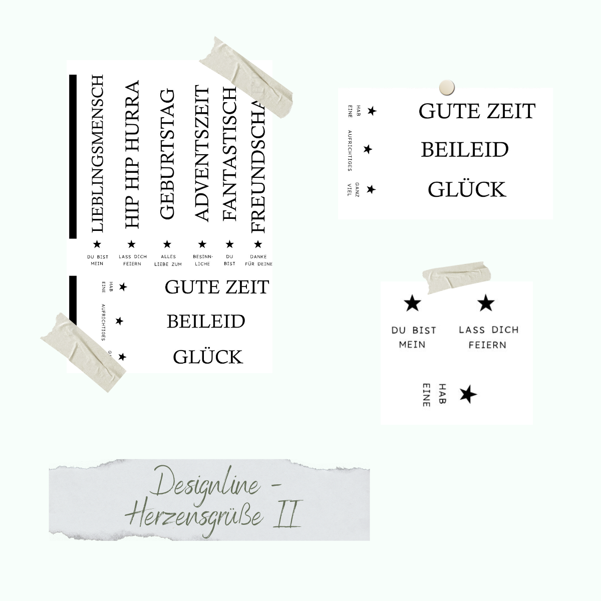 CD-Stt-1150-Designline-Herzengr-sse-II Stempelset - Designline - Herzensgrüße II