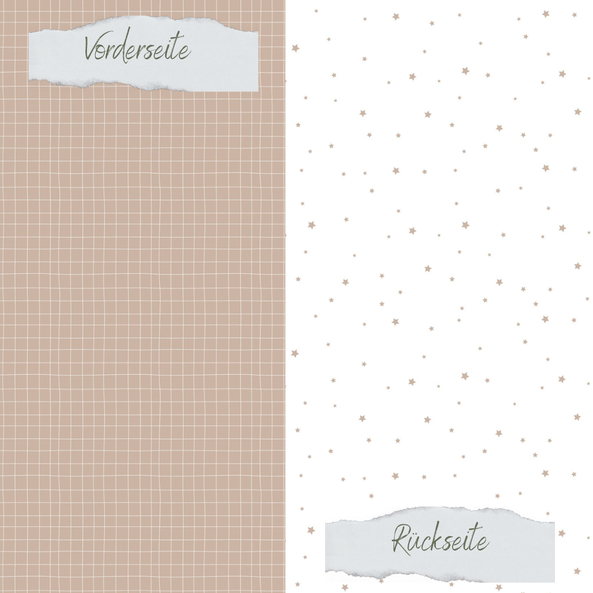 Papier à dessin - Basic - Latte - Doodle Gitter + Sternchenregen - Doppelseitig bedruckt