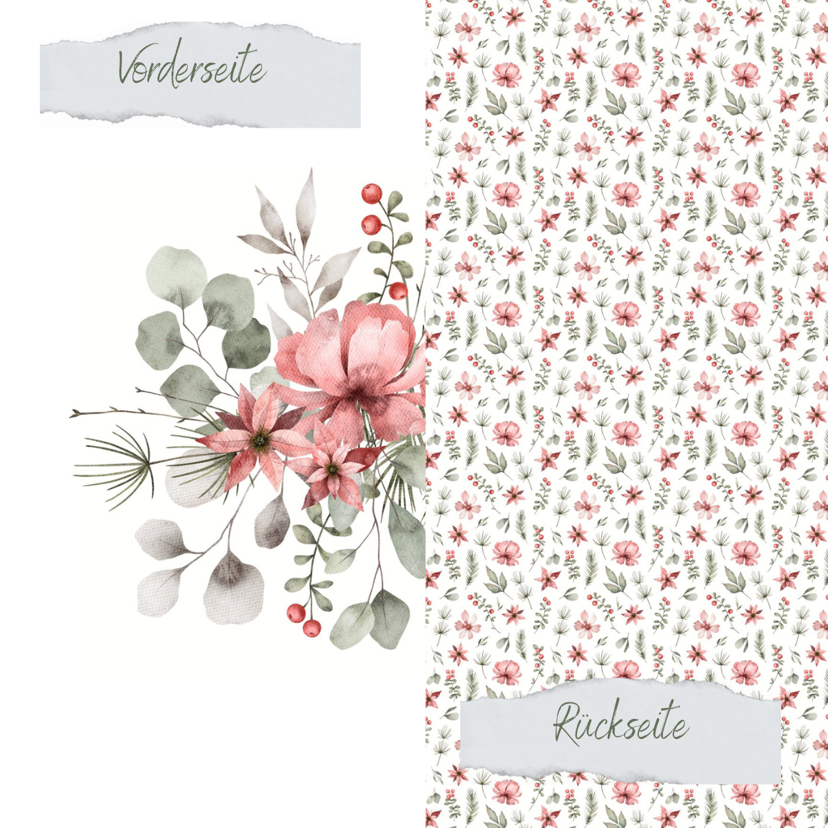 Papel de diseño - Winterbouquet - Doppelseitig bedruckt Papel de diseño - Winterbouquet - Doppelseitig bedruckt