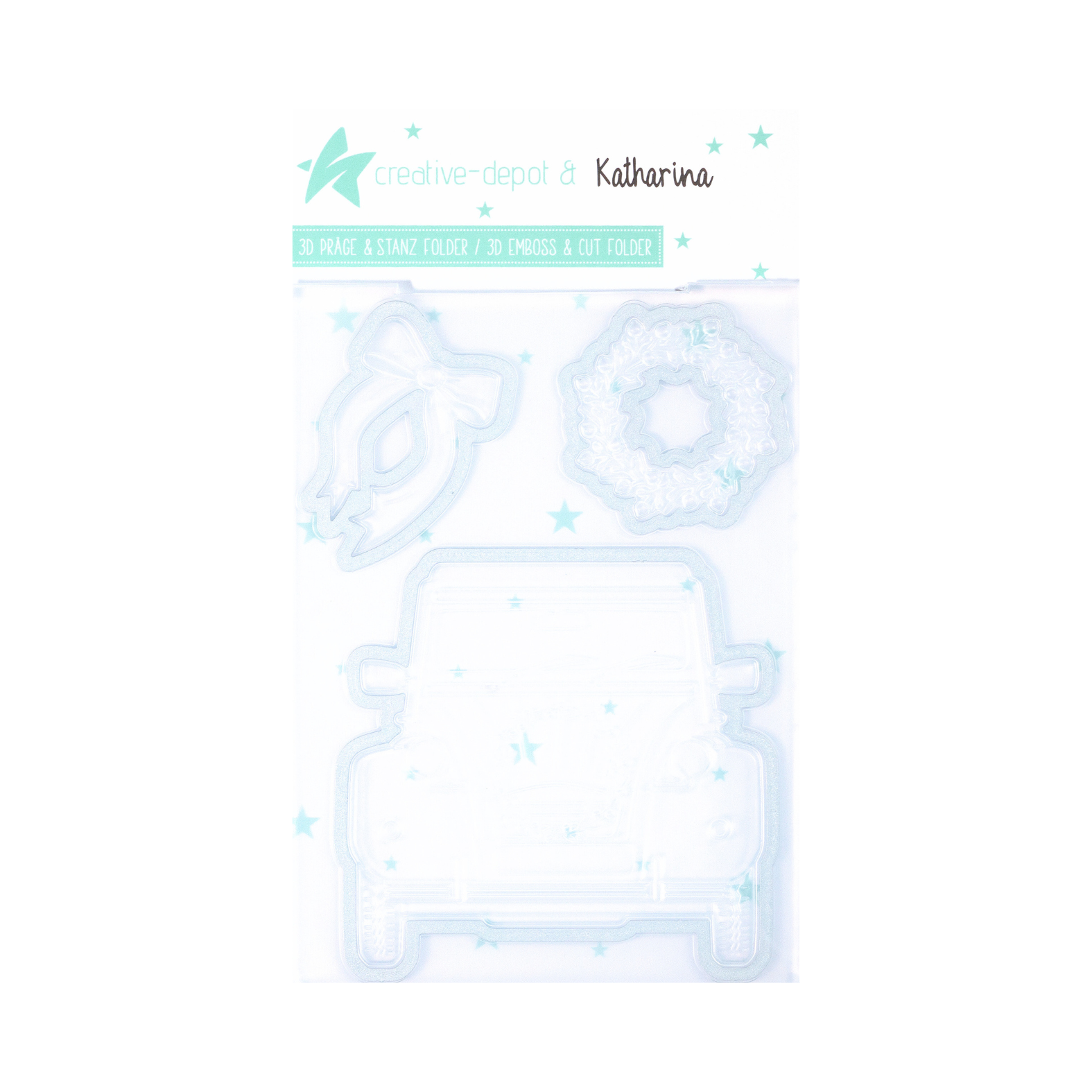 Cut & Emboss Folder - 3D Weihnachtsauto - Front - 11 x 15,5 cm